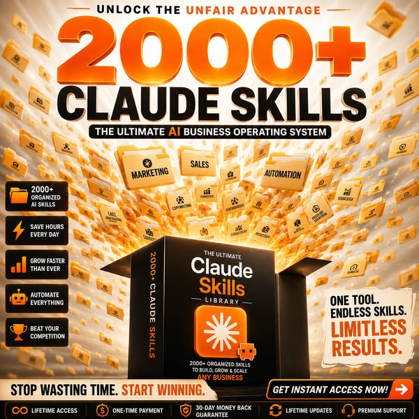 AI Avalanche Facebook ad: 2,000+ Claude Skills To Grow Any Business