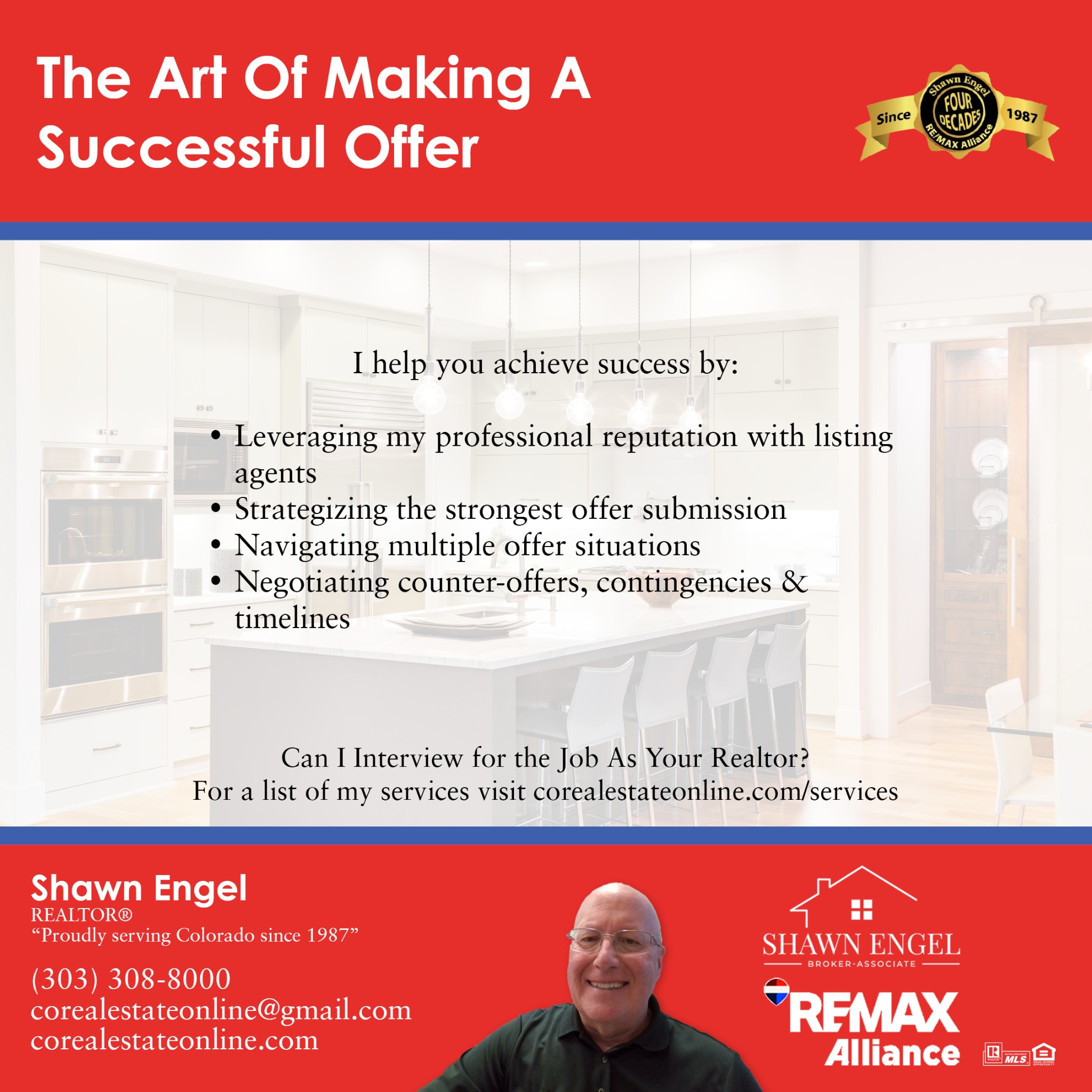 Shawn Engel, Realtor Facebook ad: Message or Call (303) 308-8000