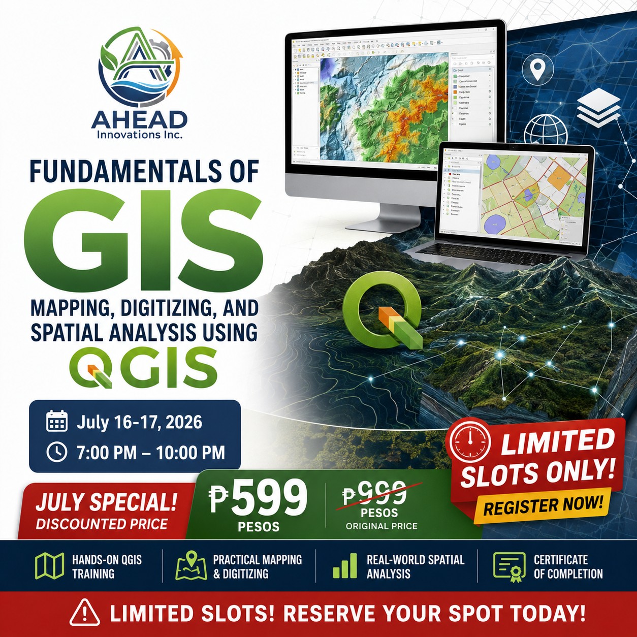 AHEAD Innovations Inc. Facebook ad: Want to Become a GIS Specialist?