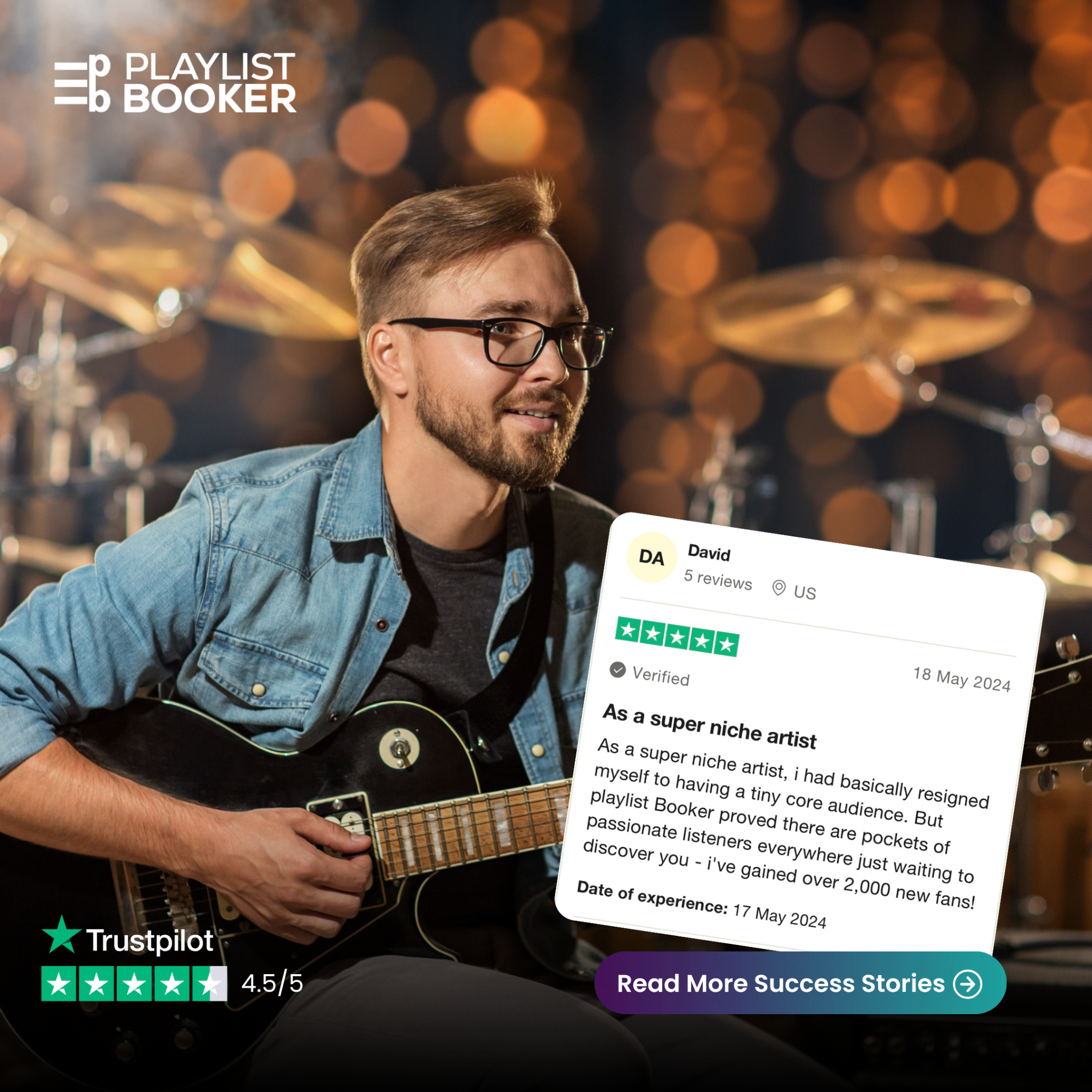 Playlist Booker Facebook ad