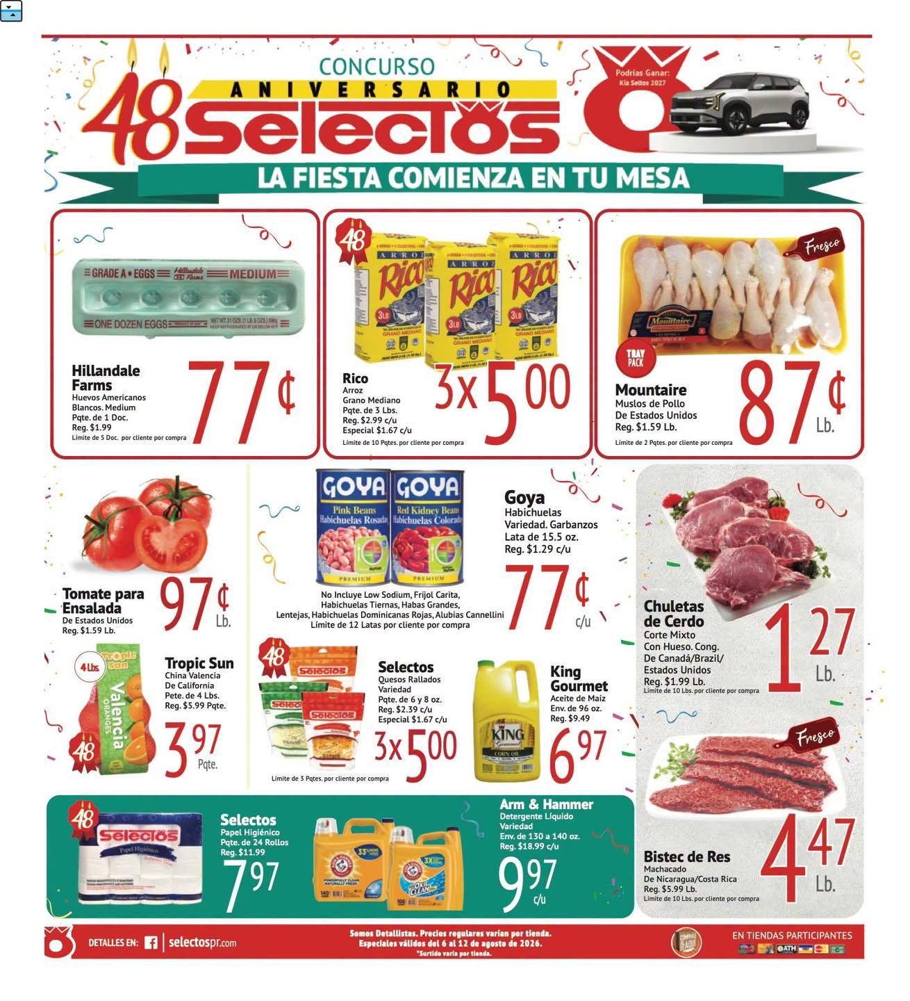 Supermercado Selectos de Isabela Facebook ad: ¡Comenzó nuestro aniversario!