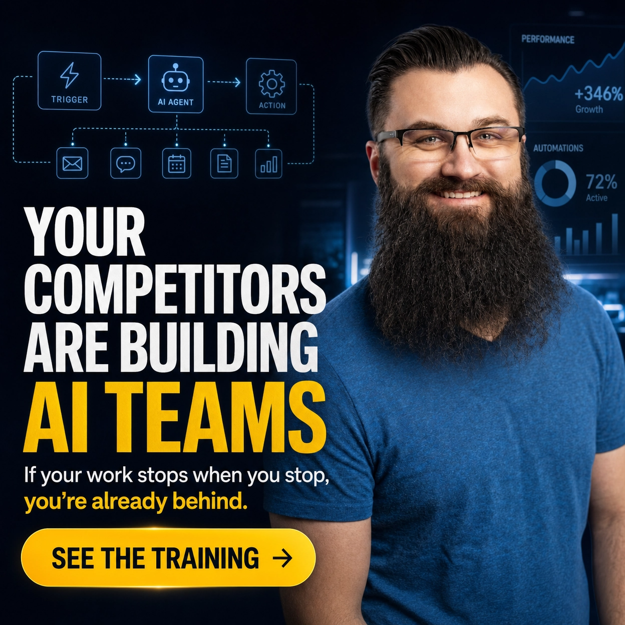 Mitch Barham Facebook ad: Your Competitors Are Building AI Teams