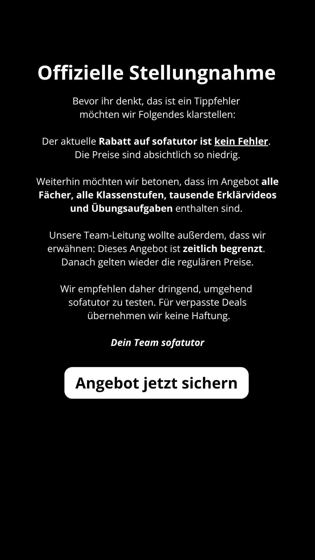 sofatutor Facebook ad