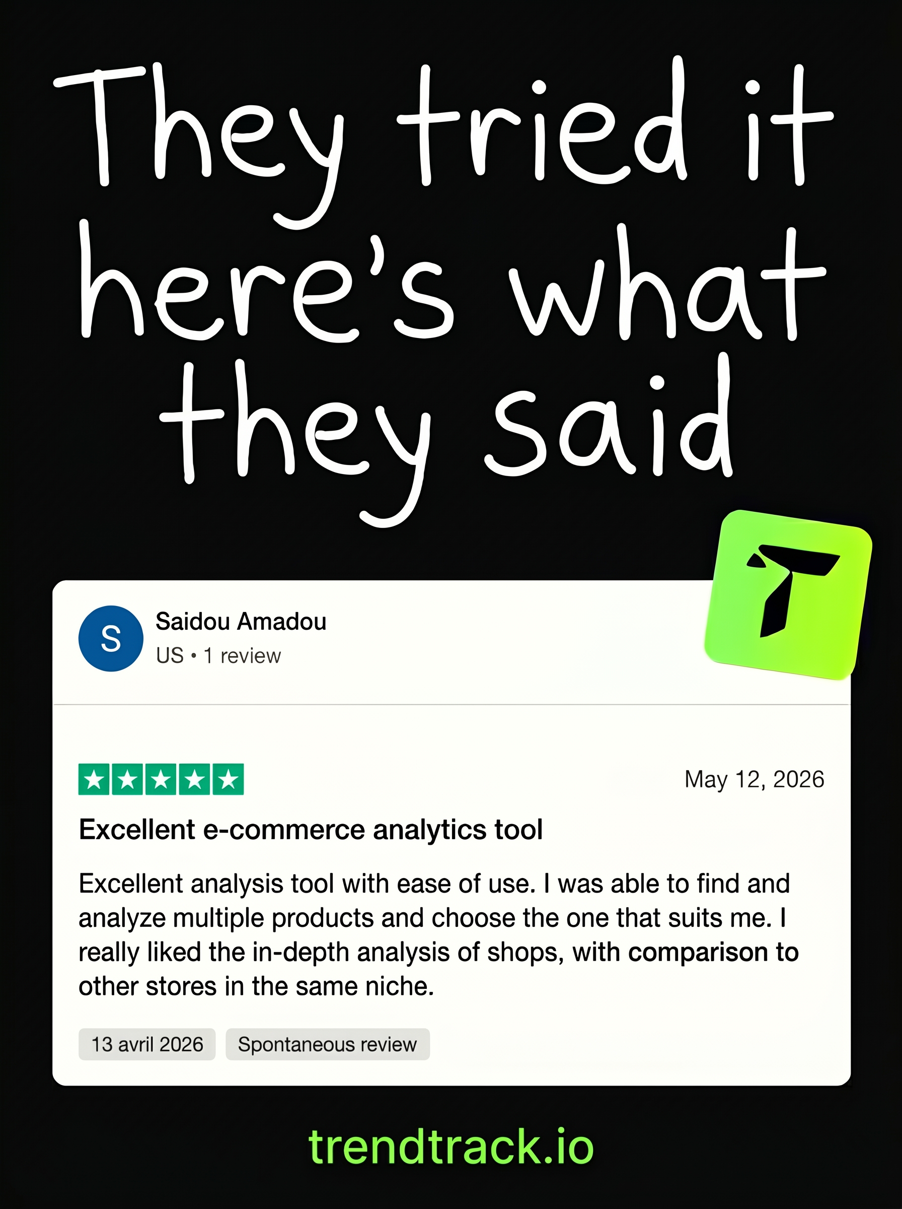 Trendtrack.io Facebook ad