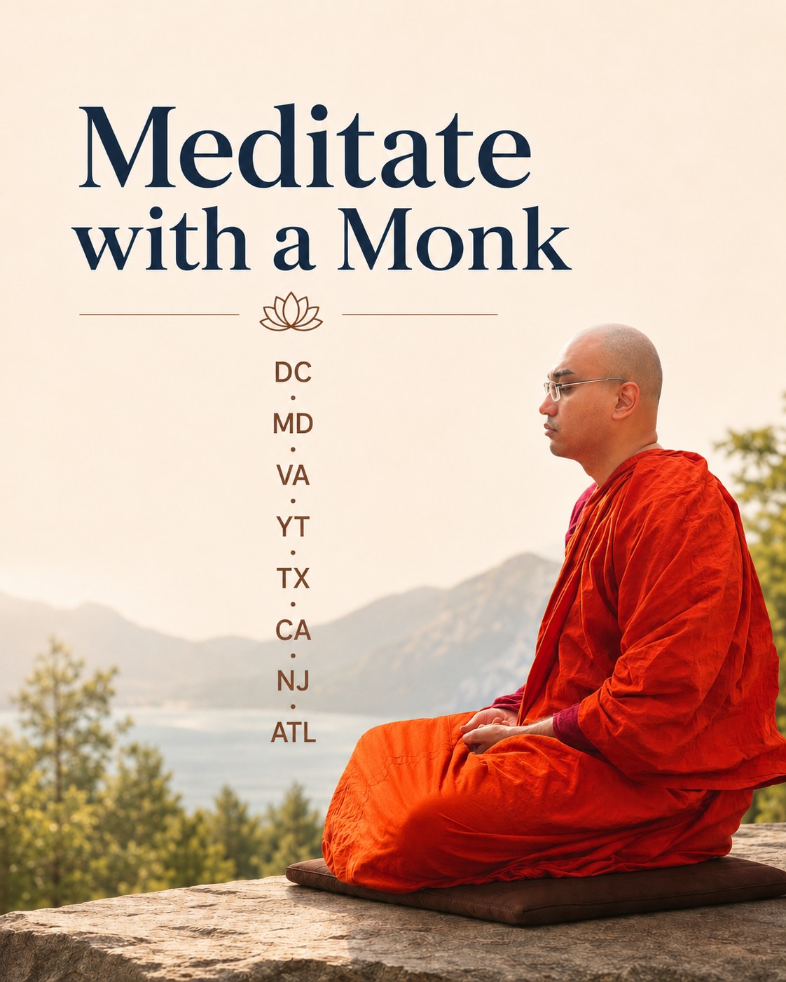 Buddha Meditation Center Of Greater Washington DC Facebook ad: Meditate with a Monk | Guided Buddhist Meditation for…