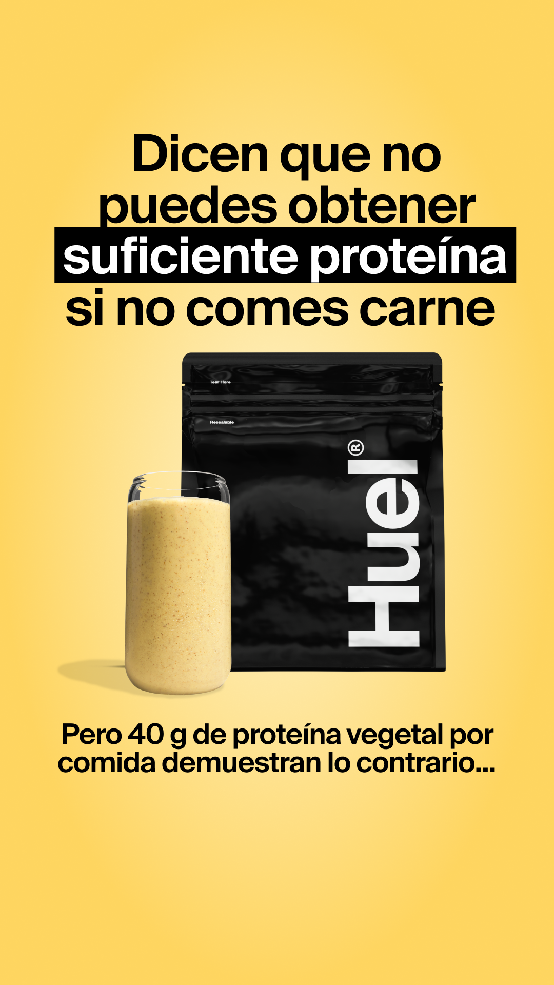 Huel Facebook ad: Comidas rápidas y equilibradas para vidas ajetreadas