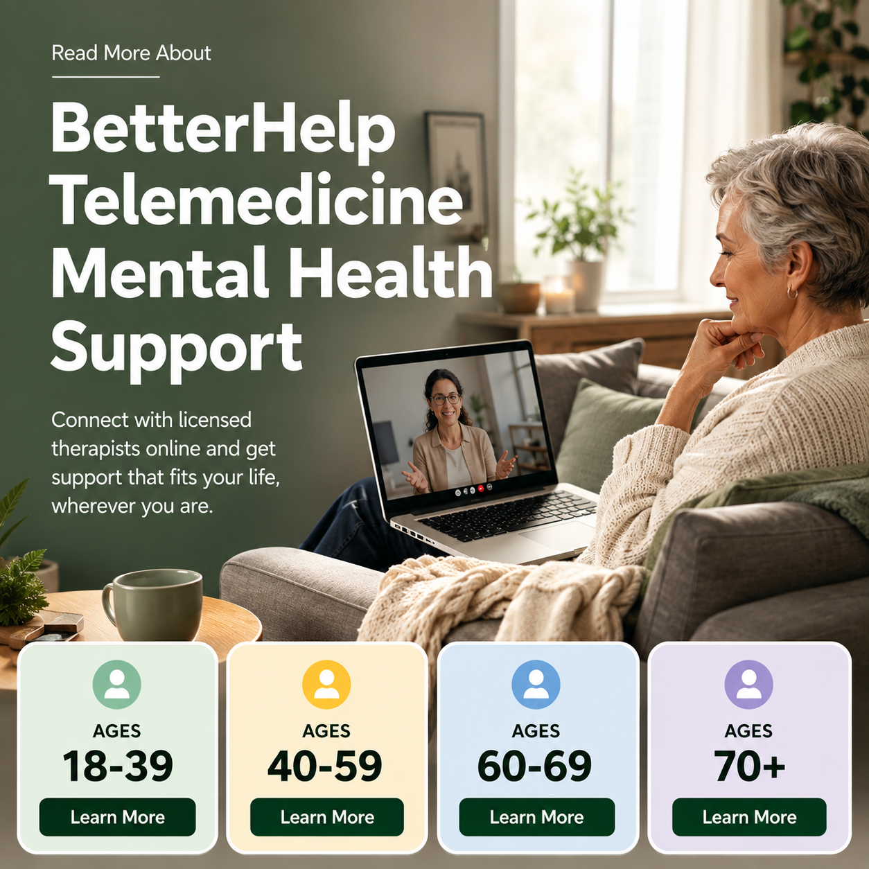Logic & Luxury Facebook ad: Read more: BetterHelp Telemedicine Mental Health Support
