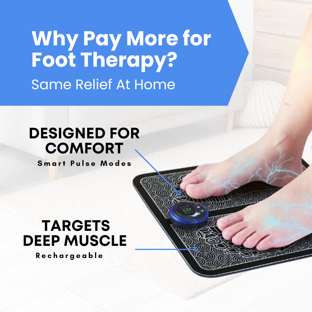 CS Fit and Well Facebook ad: Portable EMS Foot Therapy for Daily Comfort!