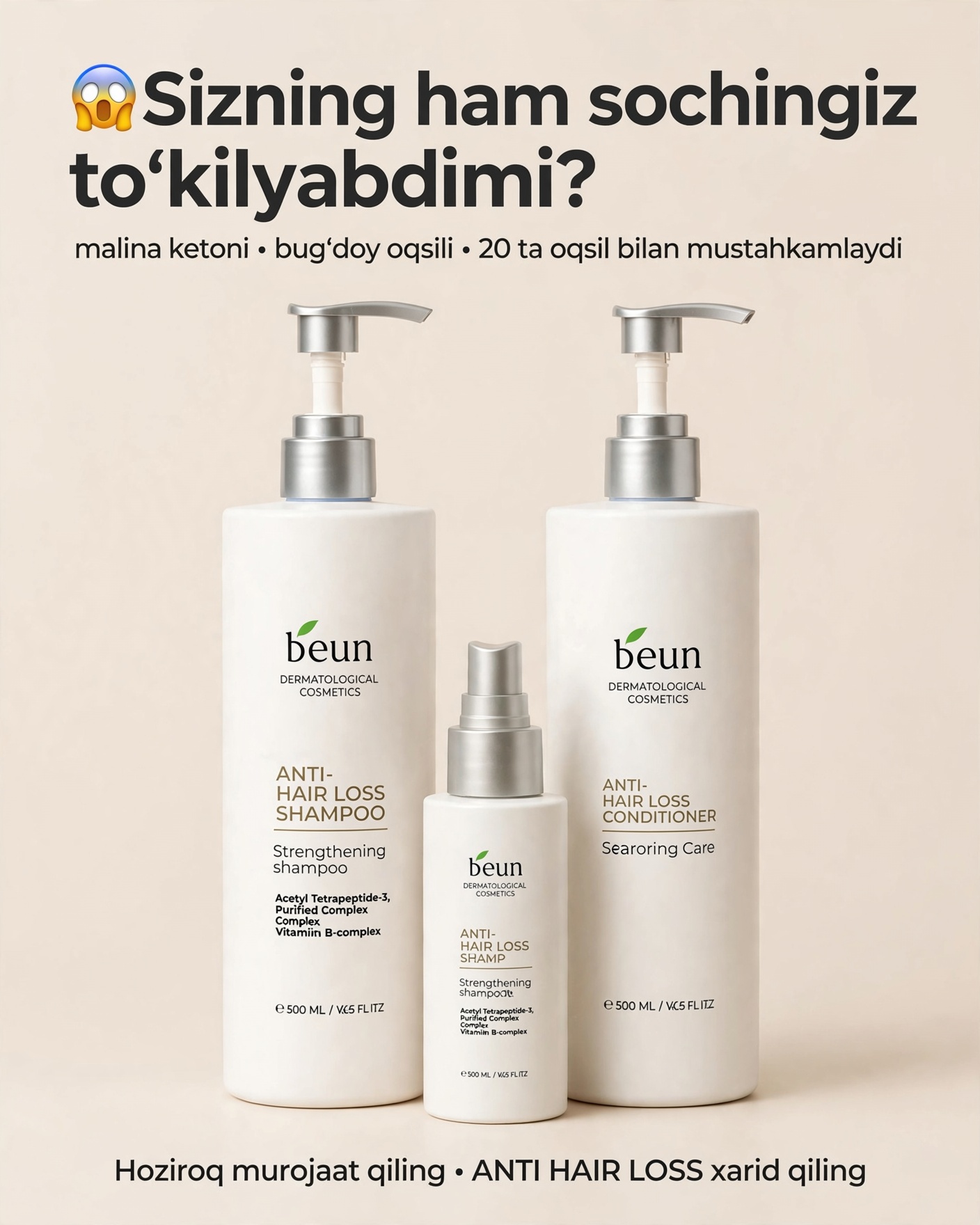 Beun Facebook ad: Sizning ham sochingiz to‘kilyabdimi?
