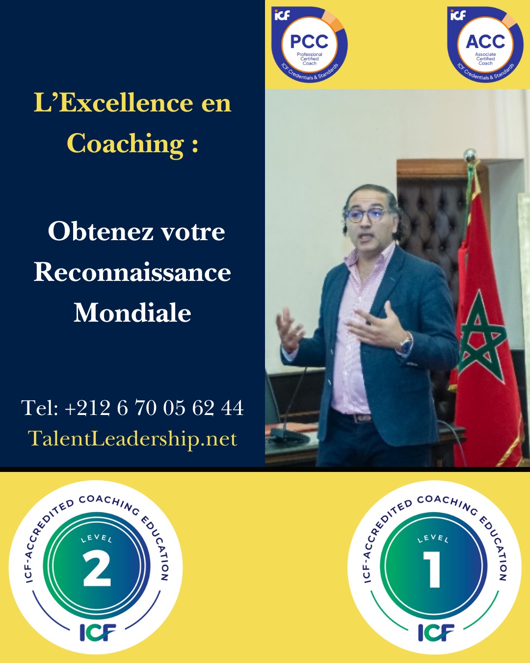 Talent Leadership Academy Facebook ad: Ne devenez pas juste un coach.