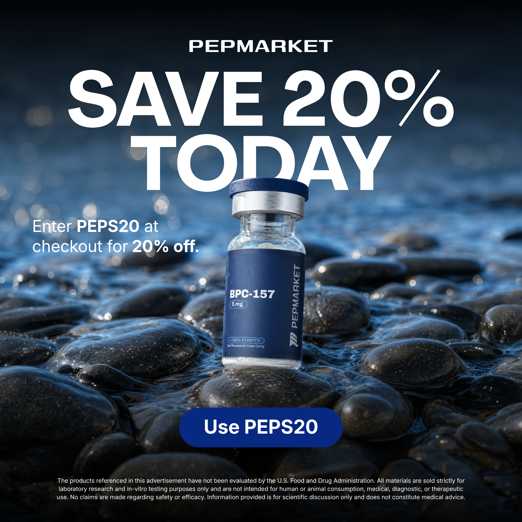 Pep Market Facebook ad: Save 20% With PEPS20
