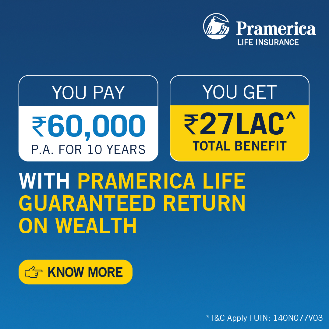 Pramerica Life Insurance Facebook ad: Pay ₹60K. Get ₹27L^