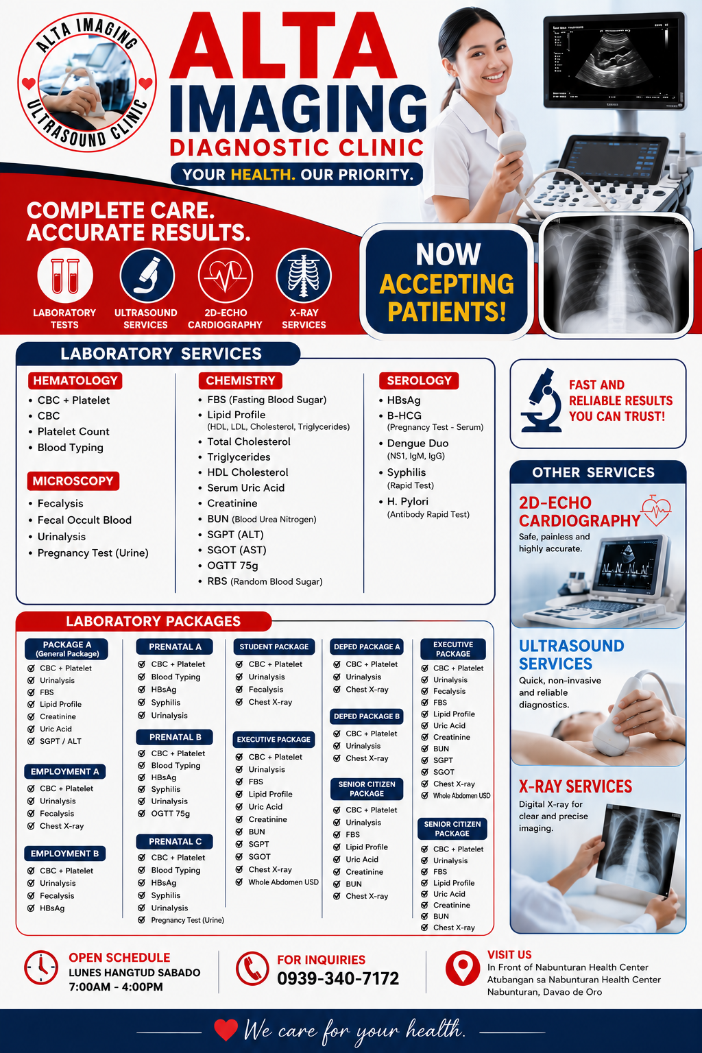 Alta Imaging Nabunturan Ultrasound Clinic Facebook ad: ULTRASOUND XRAY 2D-ECHO
