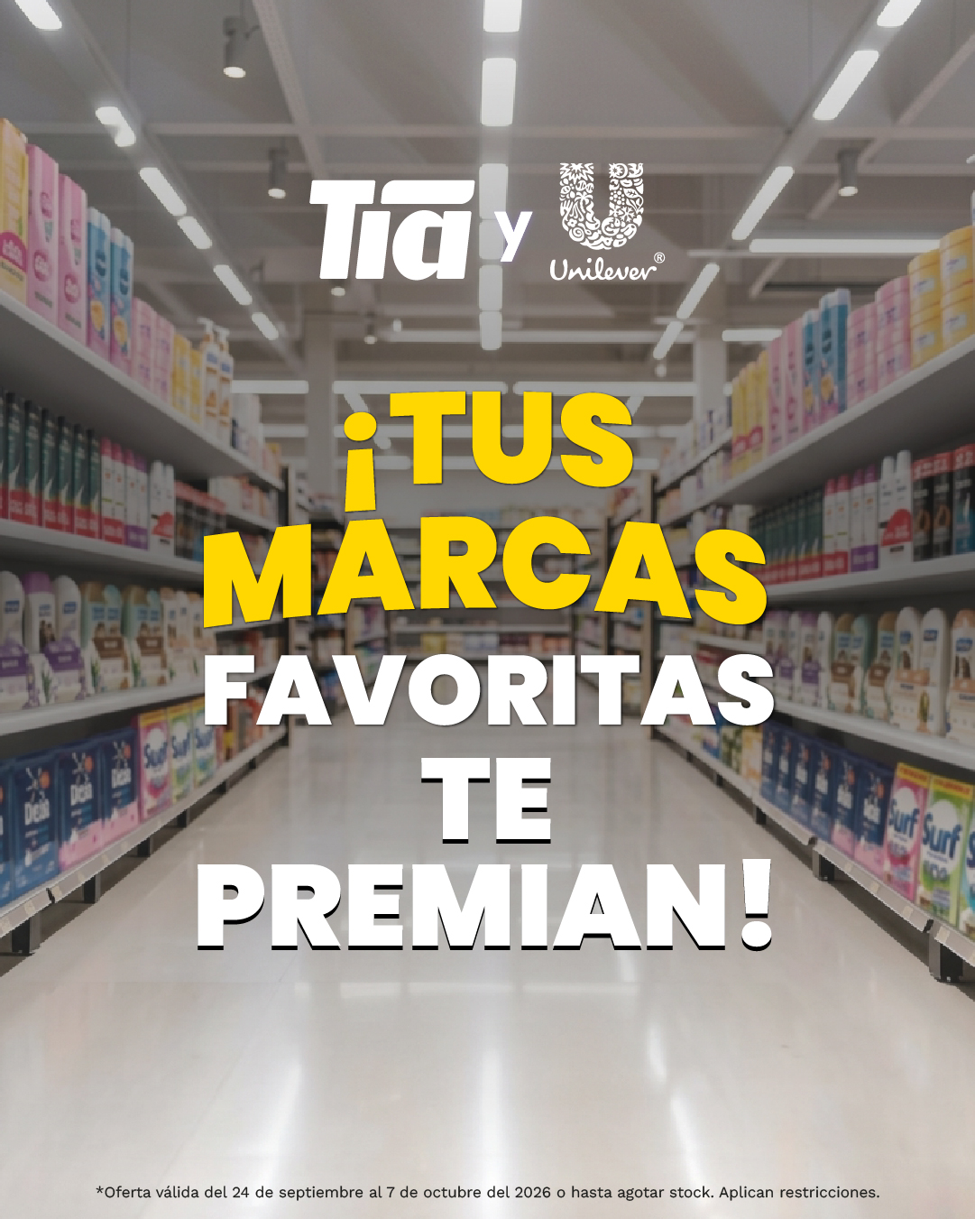 Almacenes Tía Facebook ad: Lleva tus marcas favoritas de Unilever y participa…