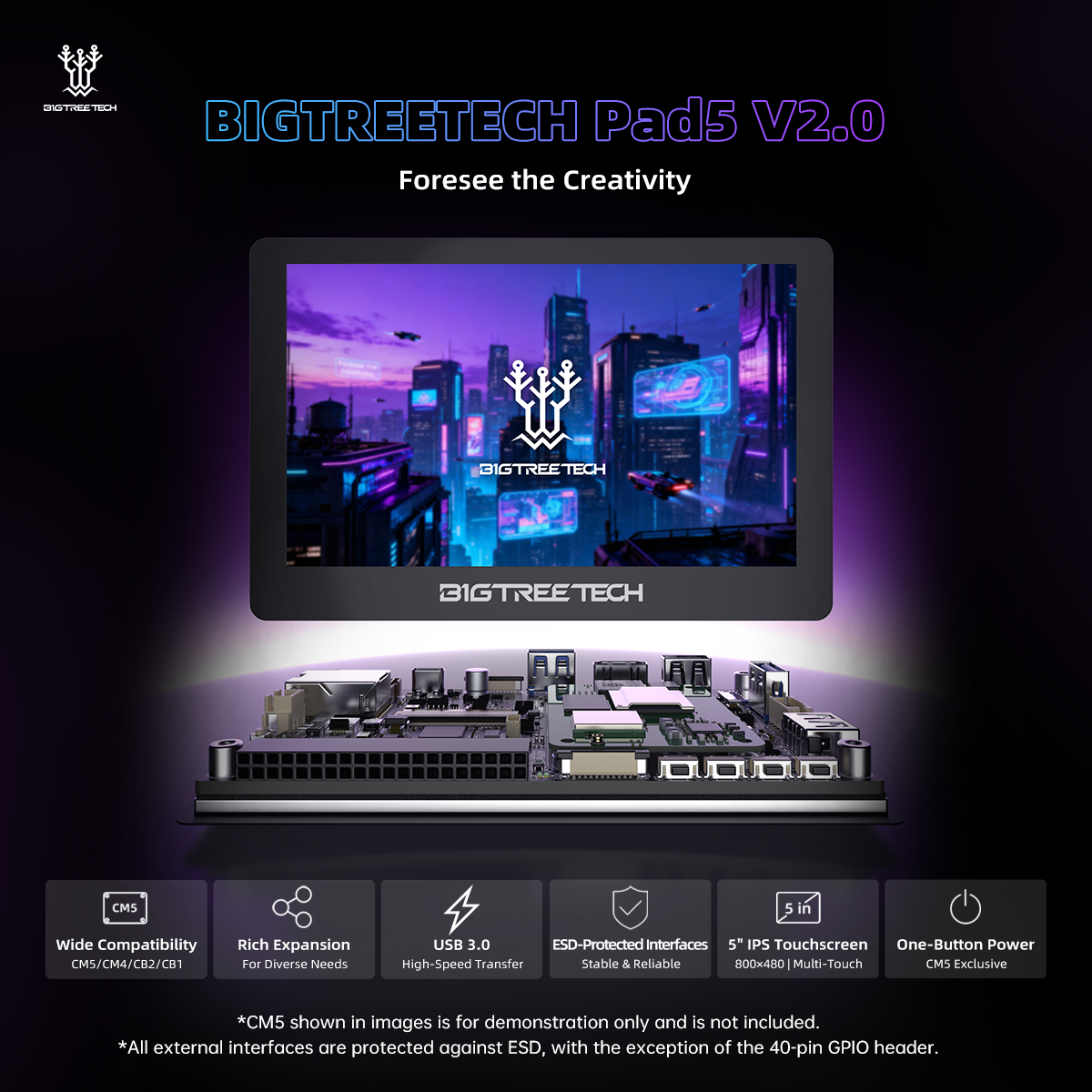 BIGTREETECH Facebook ad: Pad5 V2.0, The All-in-One Maker Screen