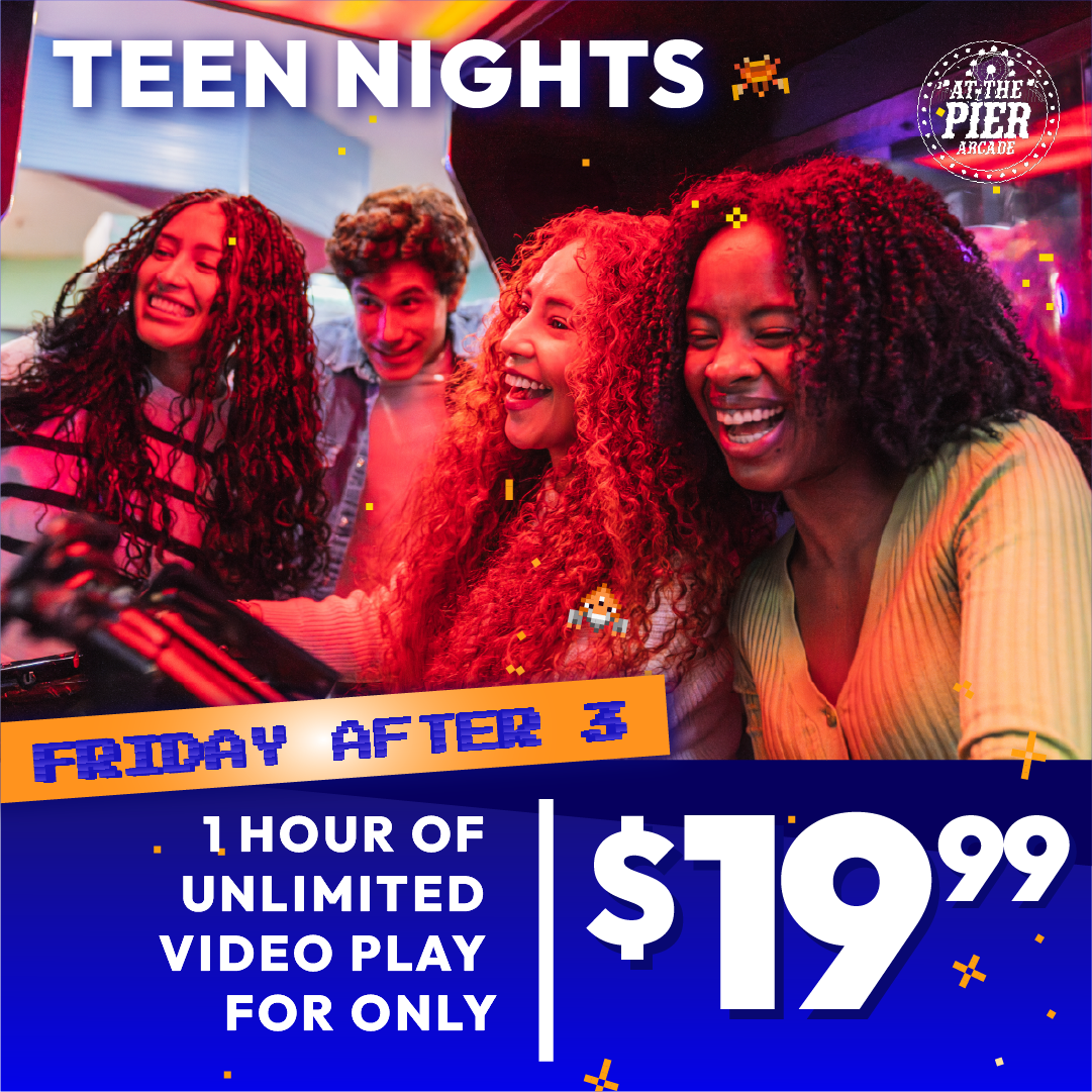 At The Pier Arcade Facebook ad from Jun 23, 2026