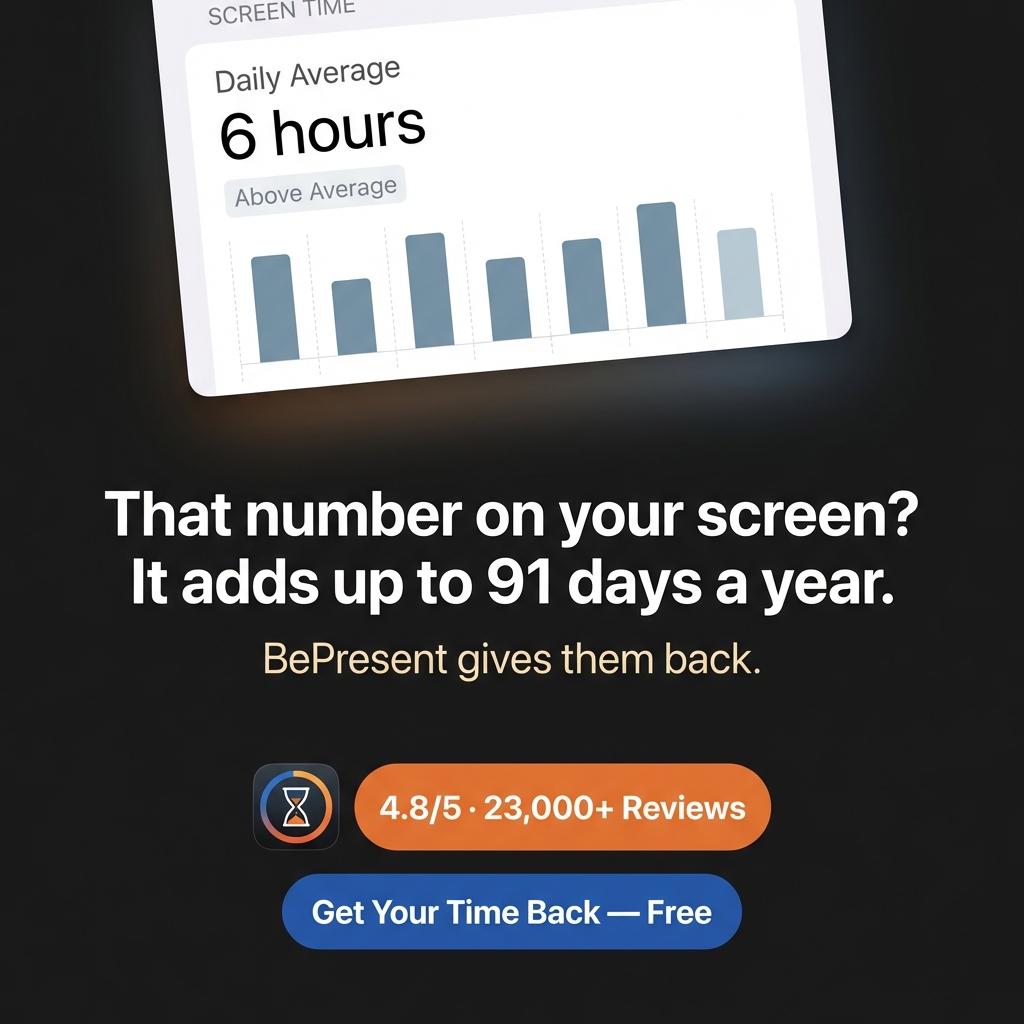 BePresent - Screen Time Control Facebook ad: Take Back Your Time