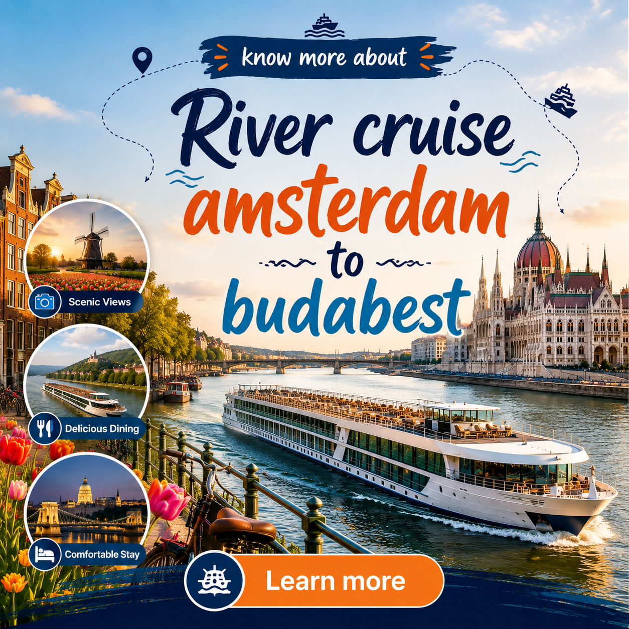 My Daily Bible Facebook ad: Amsterdam to Budapest River Cruises. A Guide