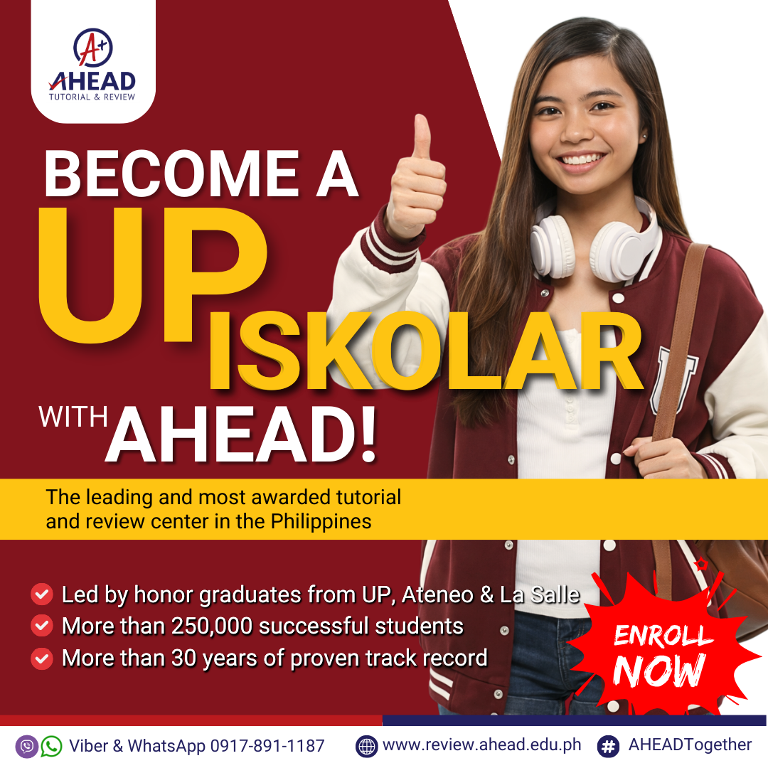 AHEAD Tutorial and Review Official Facebook ad: Getting into UP, Ateneo, La Salle, and UST…