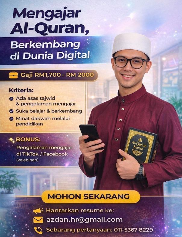 Belajar Mengaji Azdan Facebook ad: PELUANG KERJAYA: GURU AL-QURAN (FULL-TIME)