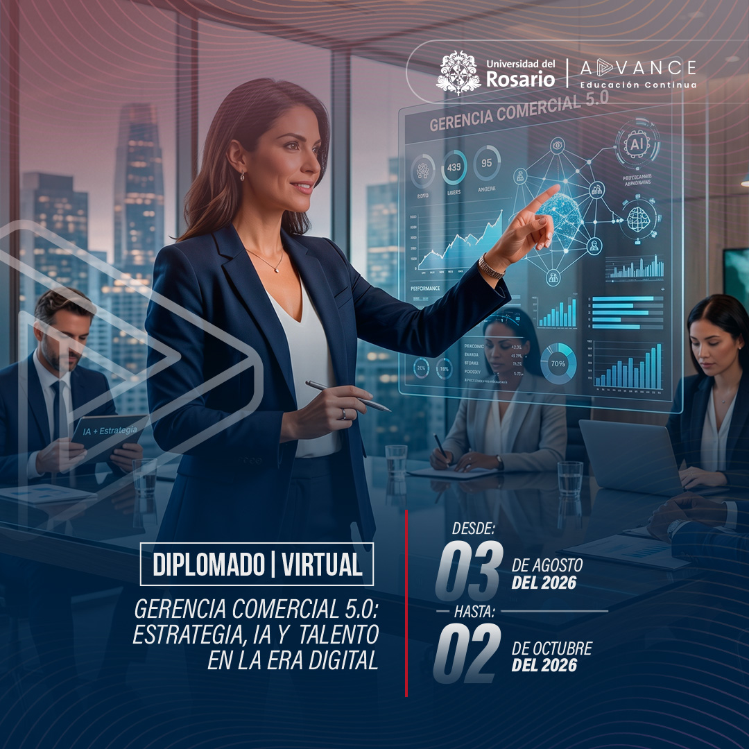 Educación Continua y Consultoría U. Rosario Facebook ad: Aprende sobre inteligencia artificial en el contexto de…