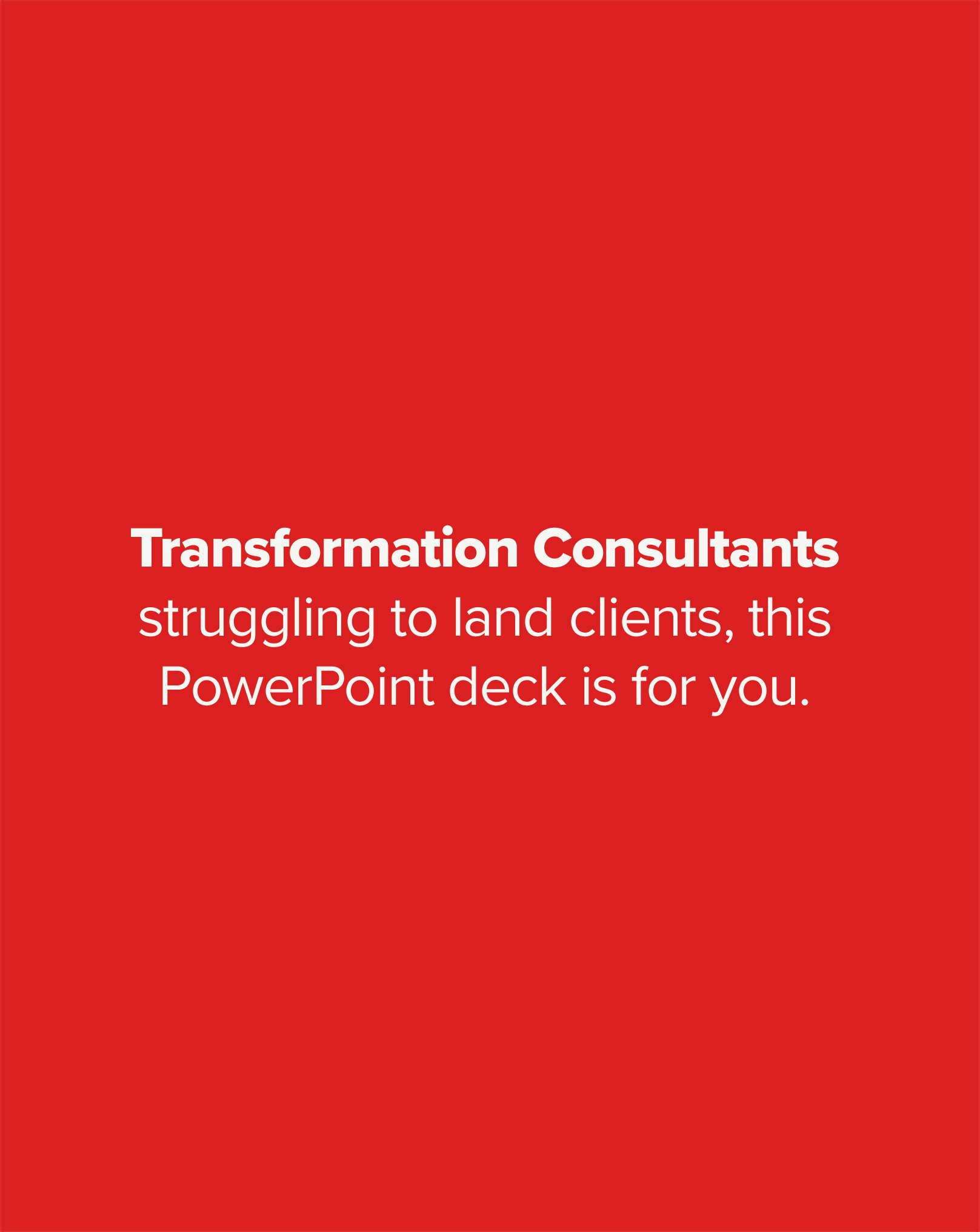 Reinvention Academy Facebook ad: The PPT Deck Given to Fortune 500 Executives