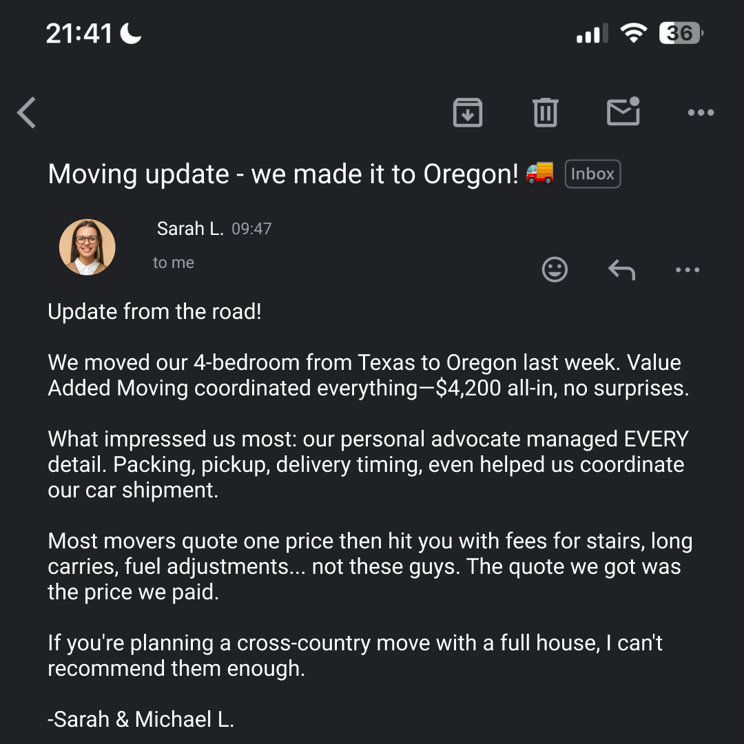 Value Added Moving Facebook ad