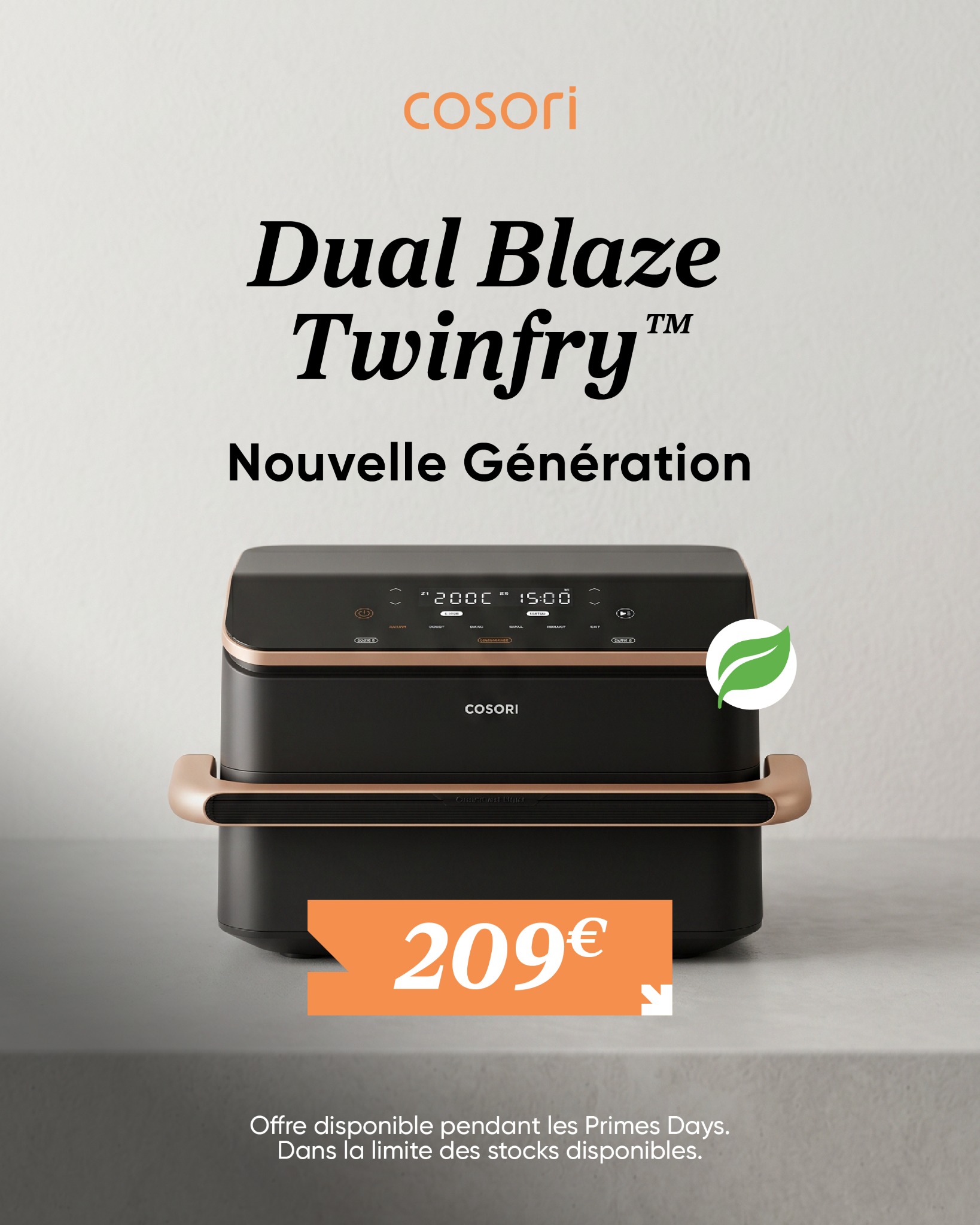 Cosori France Facebook ad: Friteuse sans huile COSORI Twinfry Pro Ceramic…