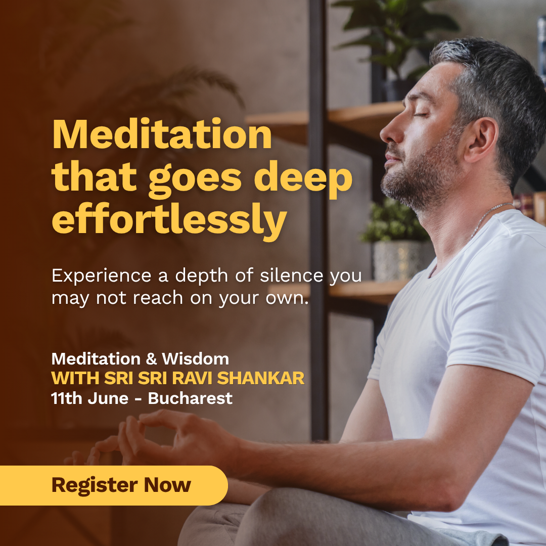 The Art of Living Facebook ad: Meditation Masterclass in Bucharest!