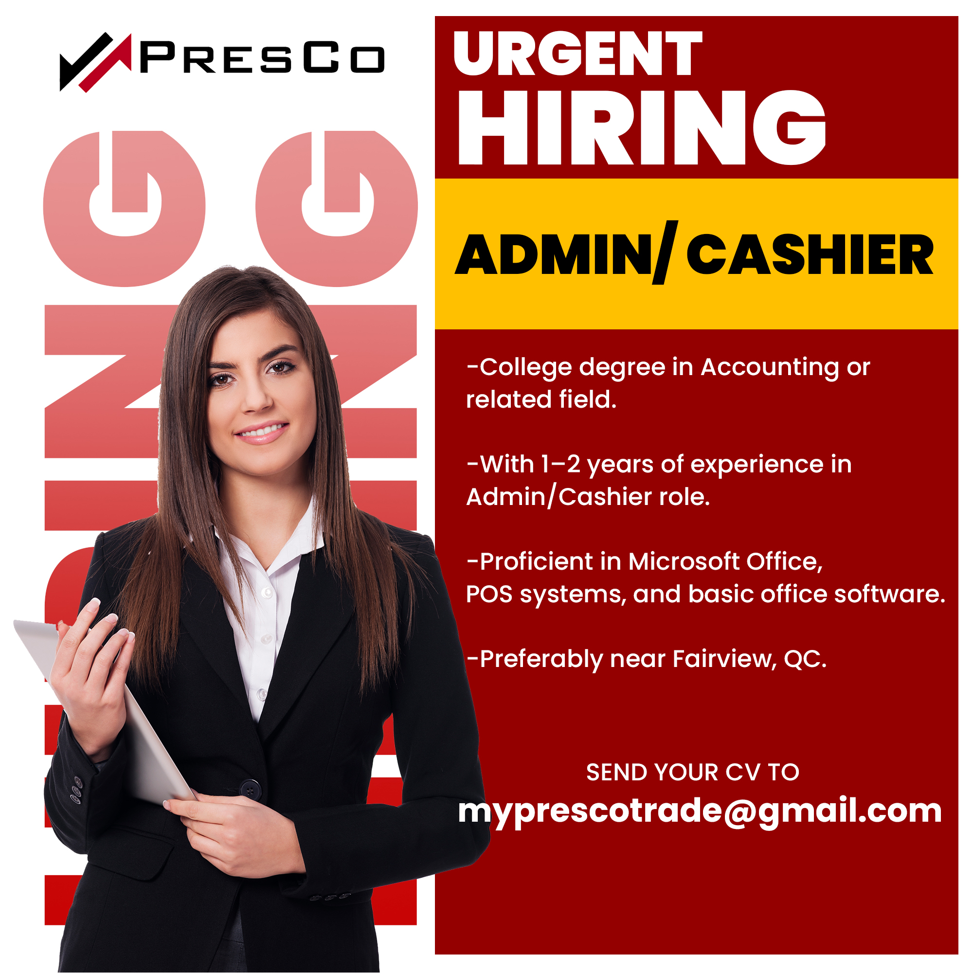 Presco Trade - Main Facebook ad: WE’RE BUILDING A TEAM THAT WINS TOGETHER.