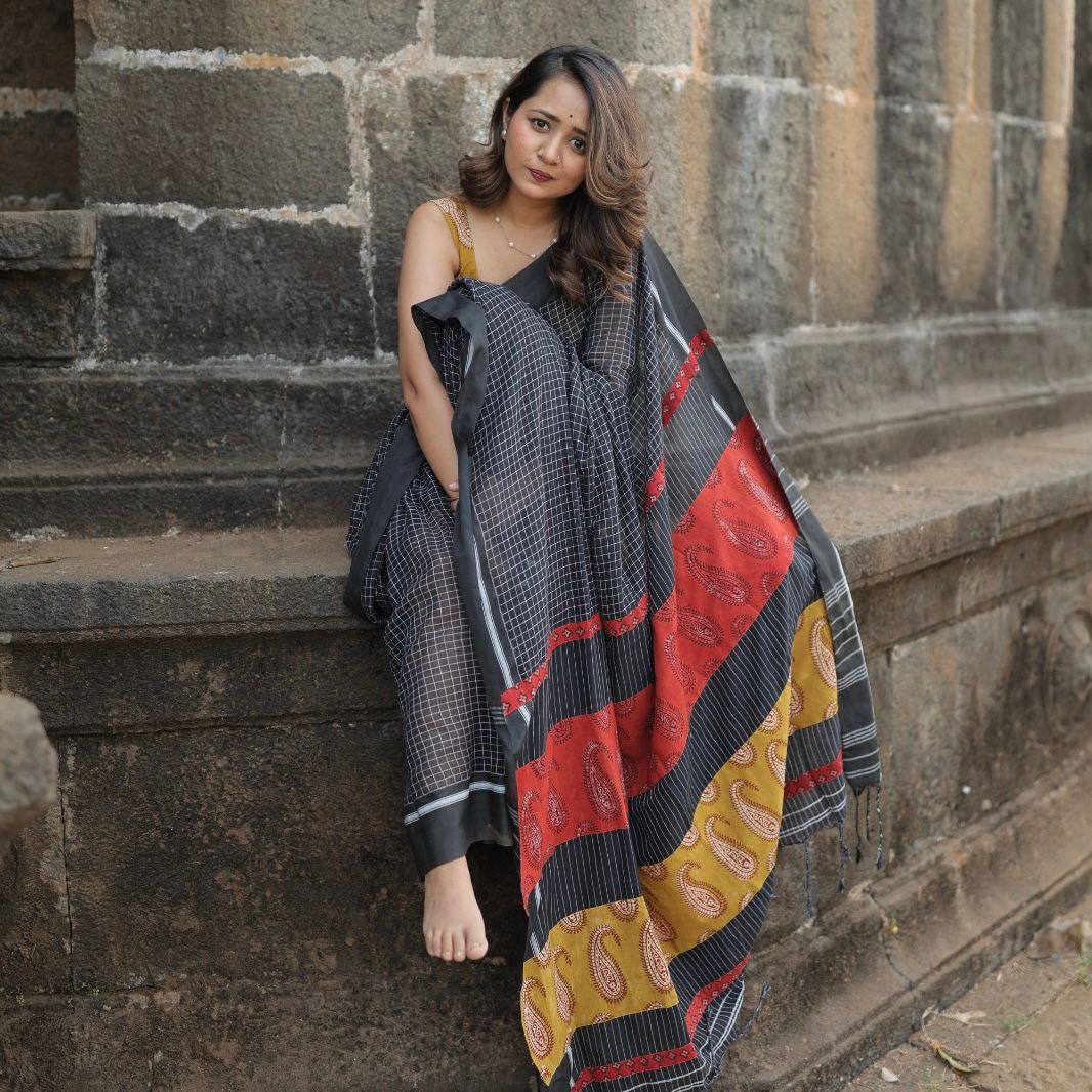 Ruii.co Facebook ad: One-of-a-kind designer patchwork sarees!