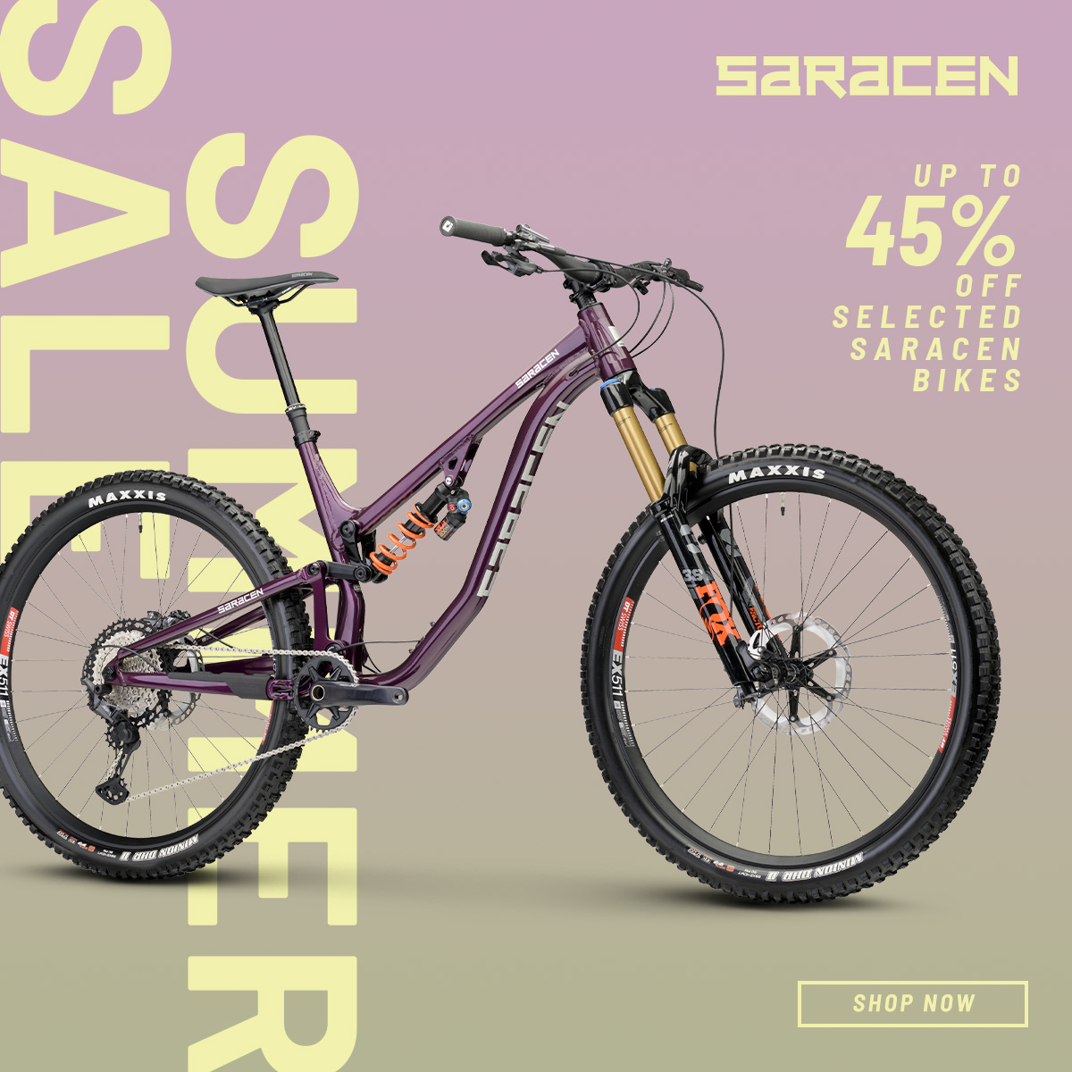 Saracen Bikes Facebook ad: Save Up to 45% Off Selected Saracen Bikes!