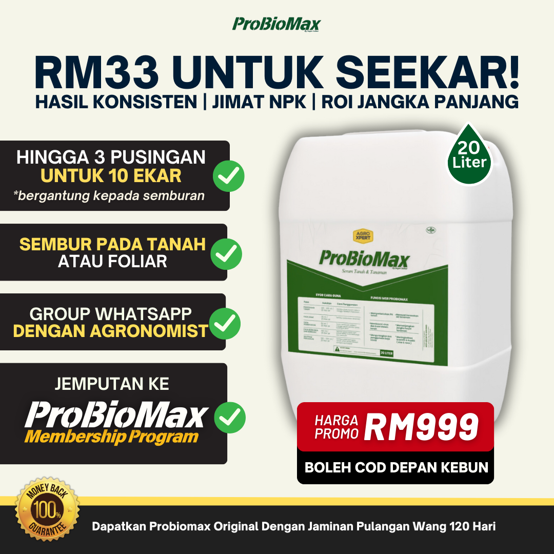 Baja Probiomax Facebook ad: 1 Ekar Hanya Jatuh RM33
