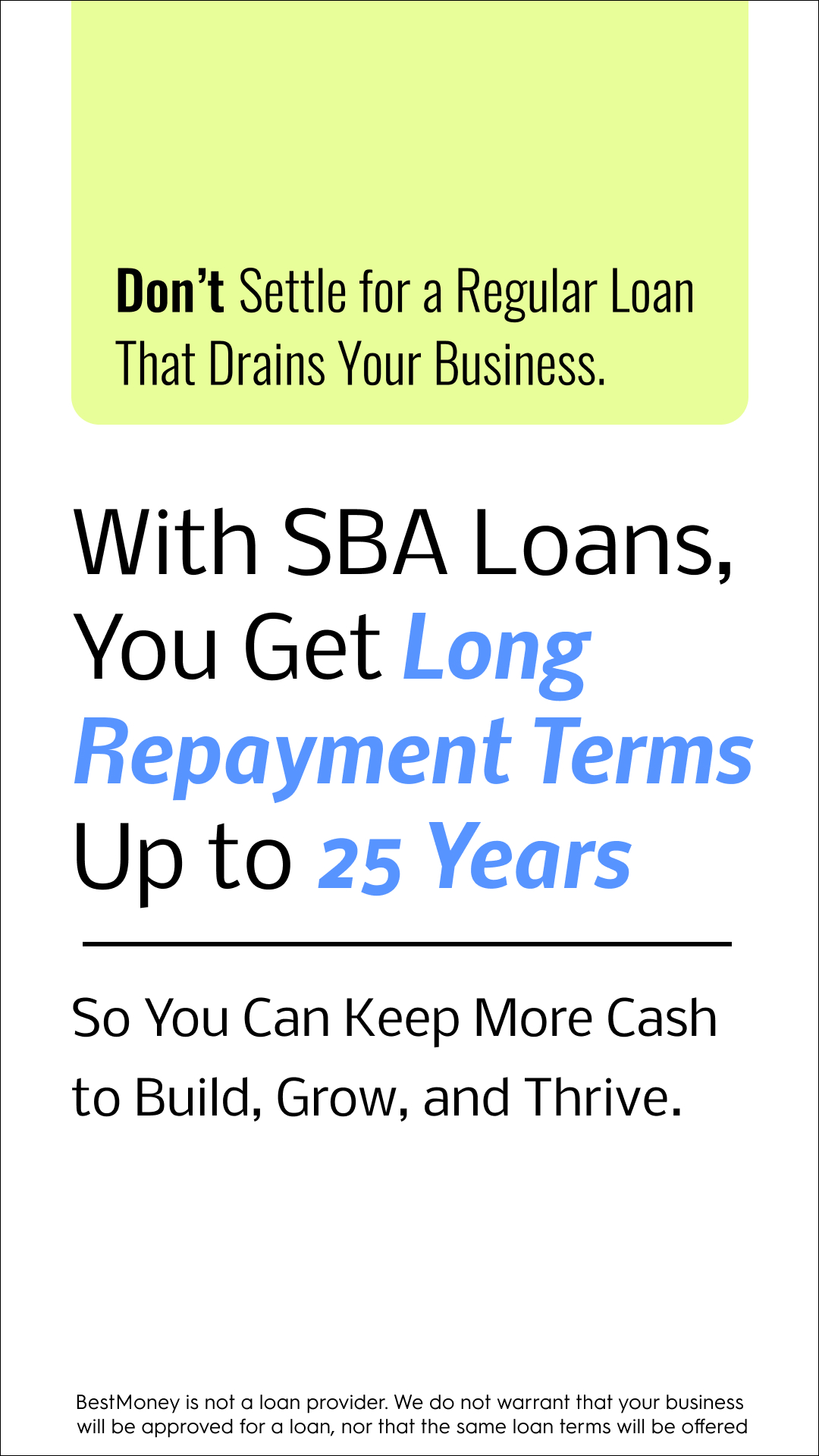 BestMoney.com - Business Loans Facebook ad