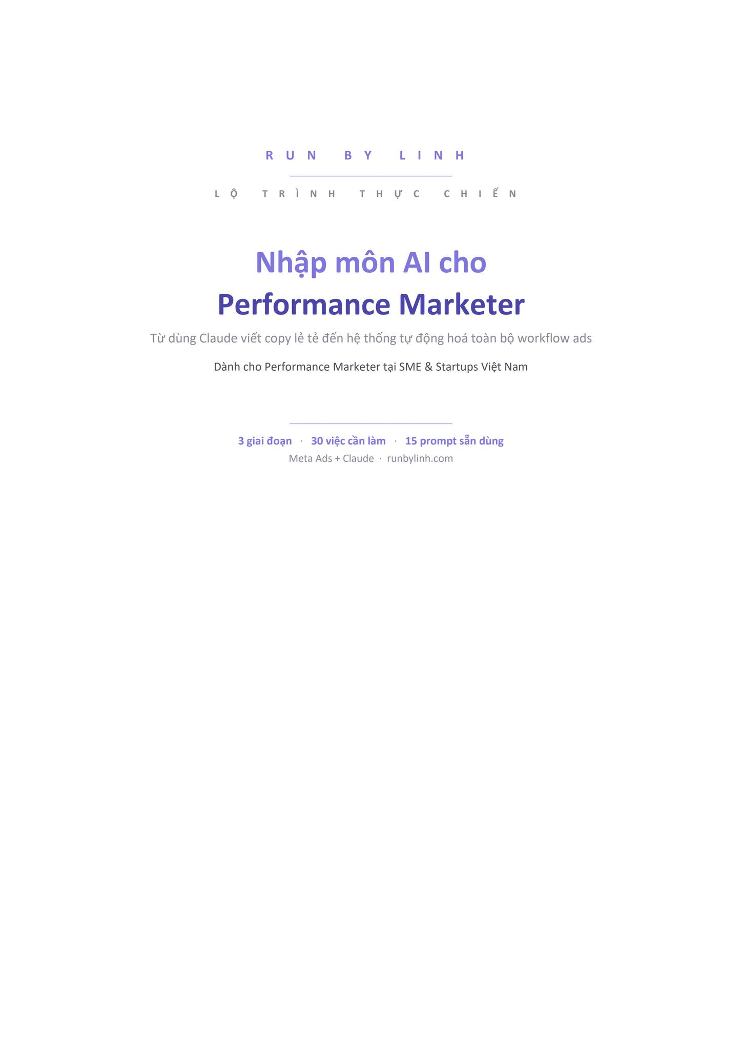 Run By Linh - Marketing Academy & Transformation Firm Facebook ad: Lộ trình Nhập môn & Nâng cao trình…