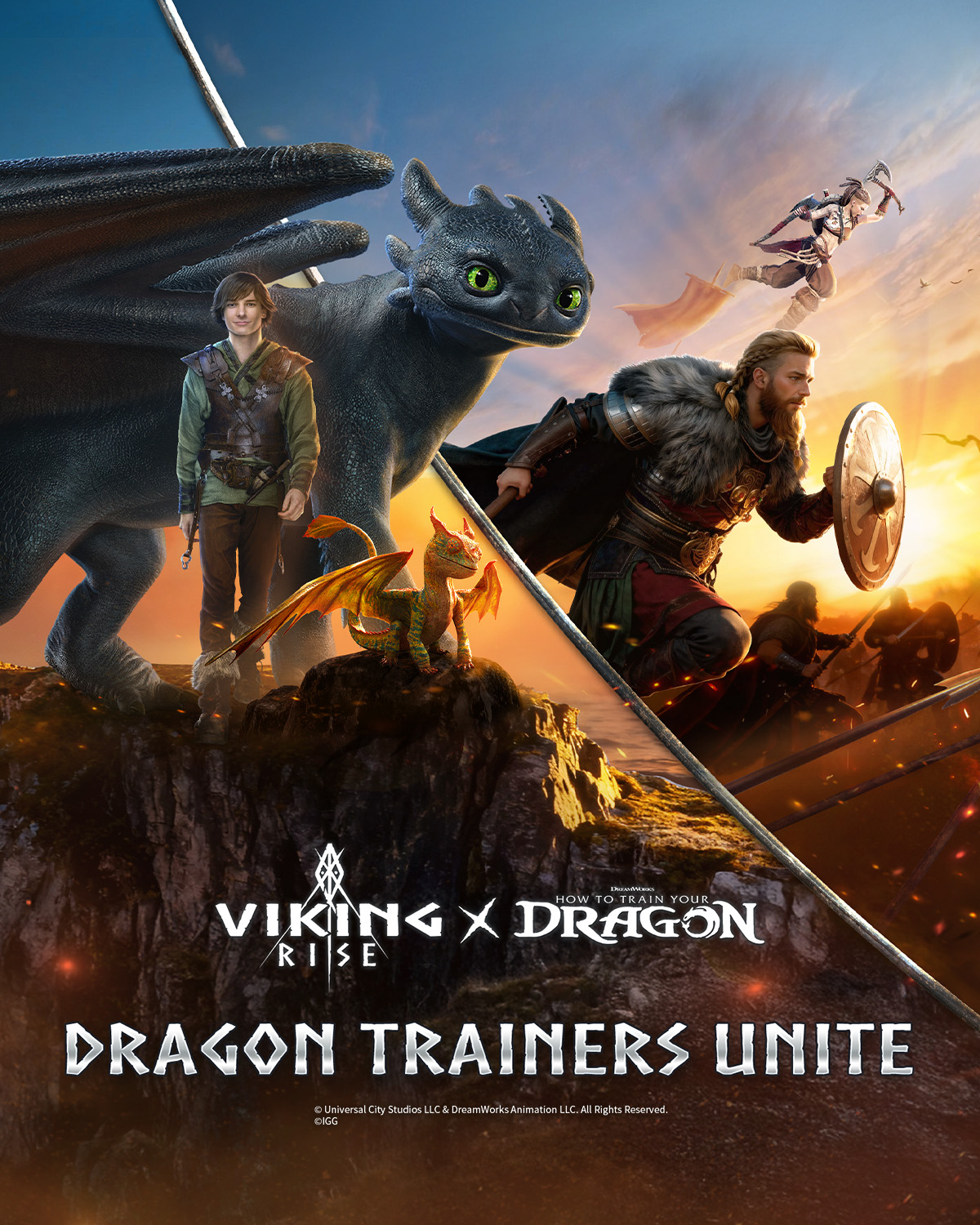 Viking Rise Facebook ad: Dragons and Companions Awaits