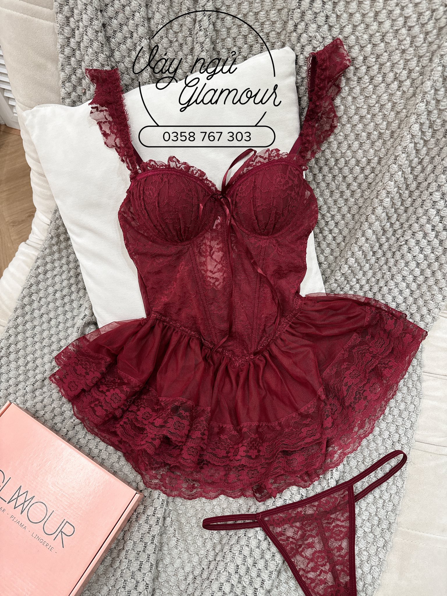 Váy ngủ Glamour - Váy ngủ sexy cao cấp Facebook ad: Lụa mềm mịn, mát tay, form rủ tôn…