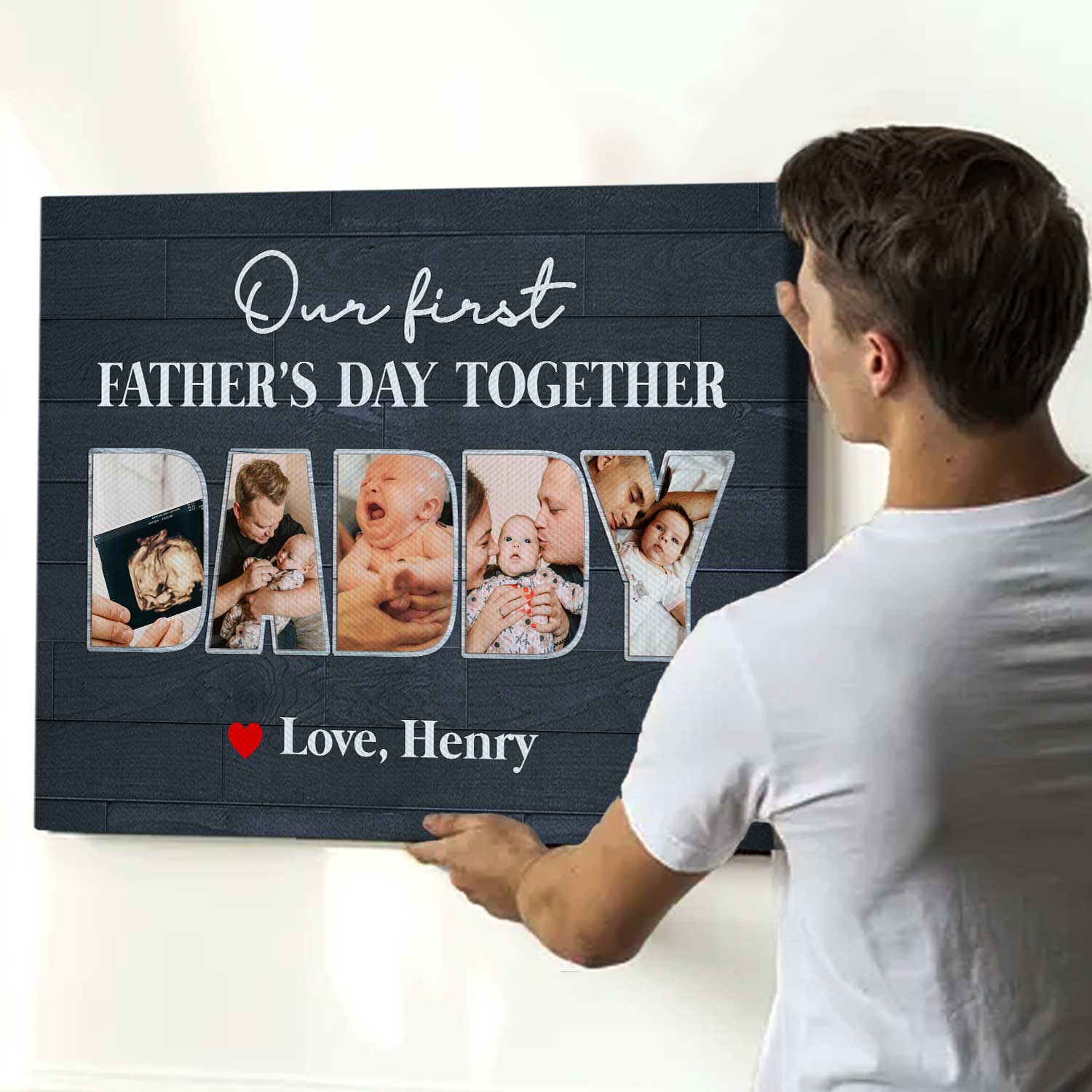 Mowist Facebook ad: First Father’s Day Gift From Baby Wife, Custom Daddy Photo…