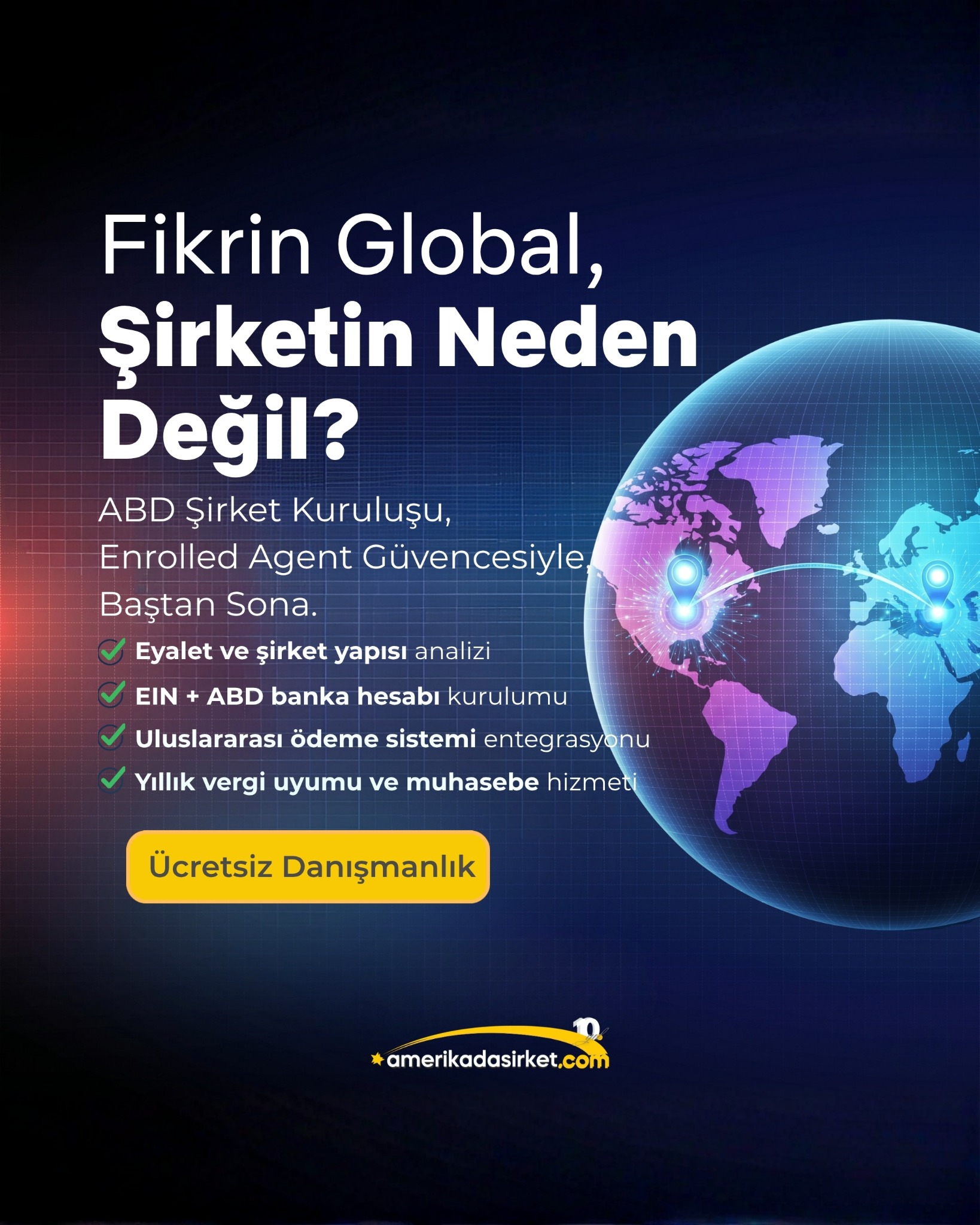Amerikadasirket.com Facebook ad from May 14, 2026