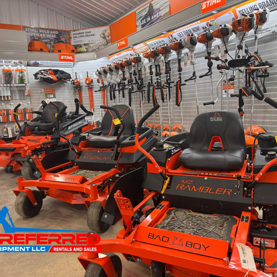 Preferred Equipment, LLC. Facebook ad: HUNDREDS OF MOWERS IN STOCK READY TO GO…