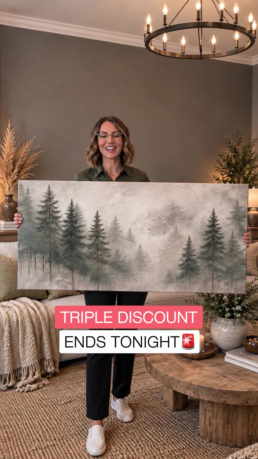 Tailored Canvases - Personalized Art Facebook ad: Soft Fog Forest | Premium Handcrafted | Made In The USA
