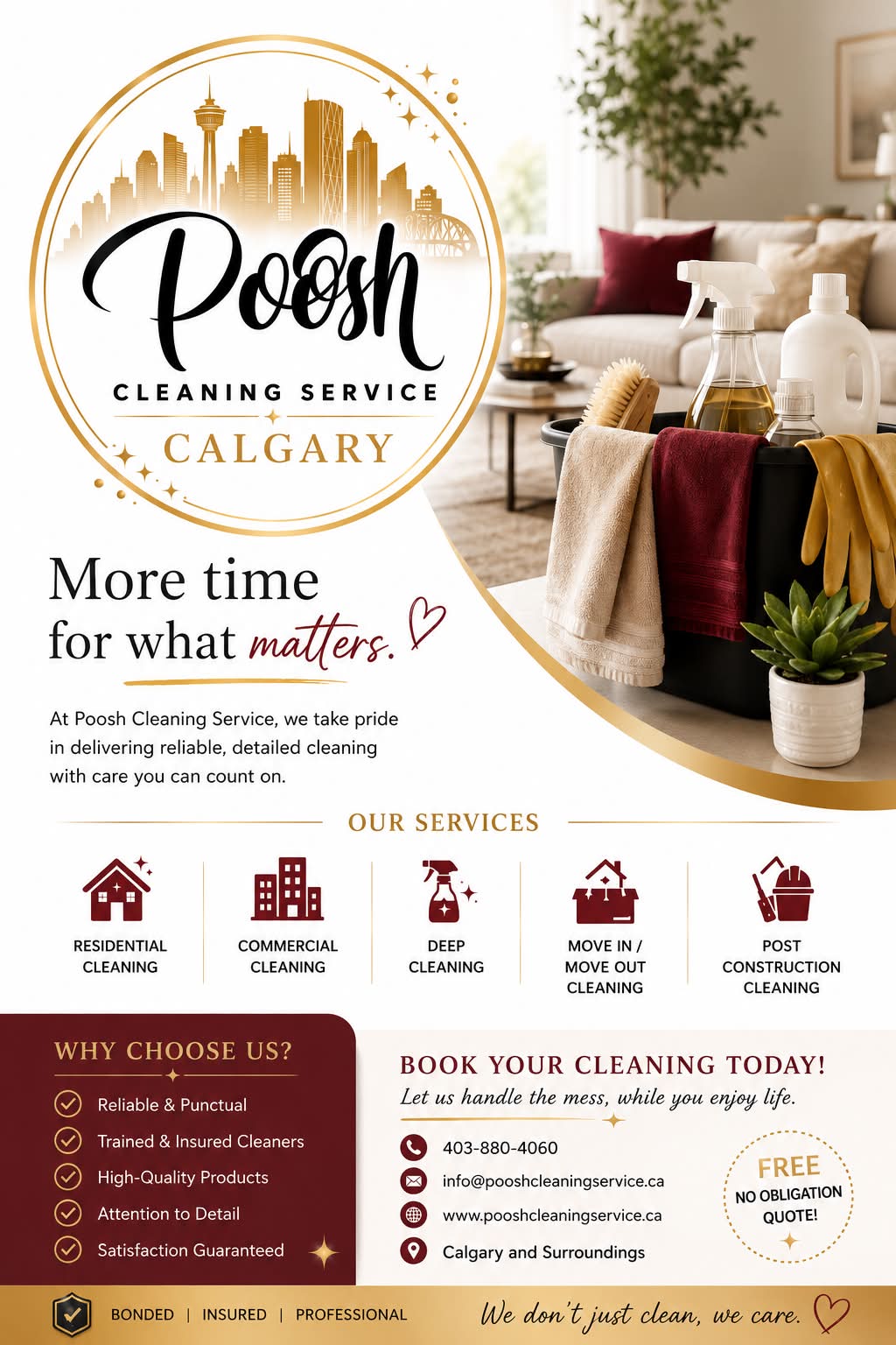 Poosh Cleaning Services Calgary Facebook ad
