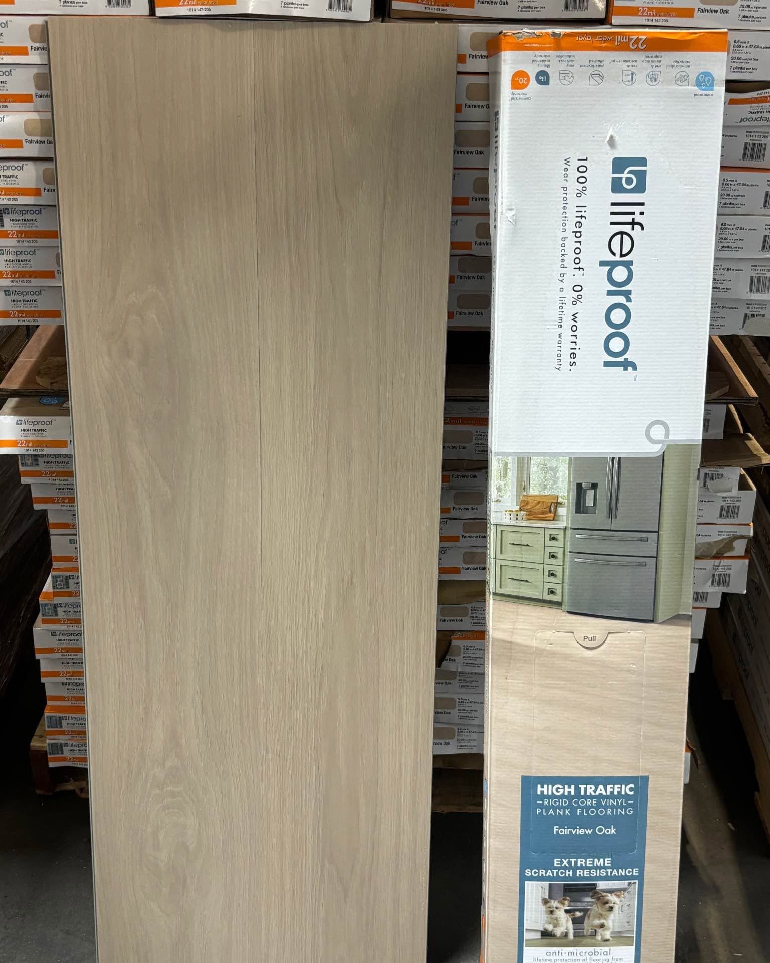 Katelyn Hite Facebook ad: Lifeproof Lipian hill hickory luxury vinyl plank flooring…
