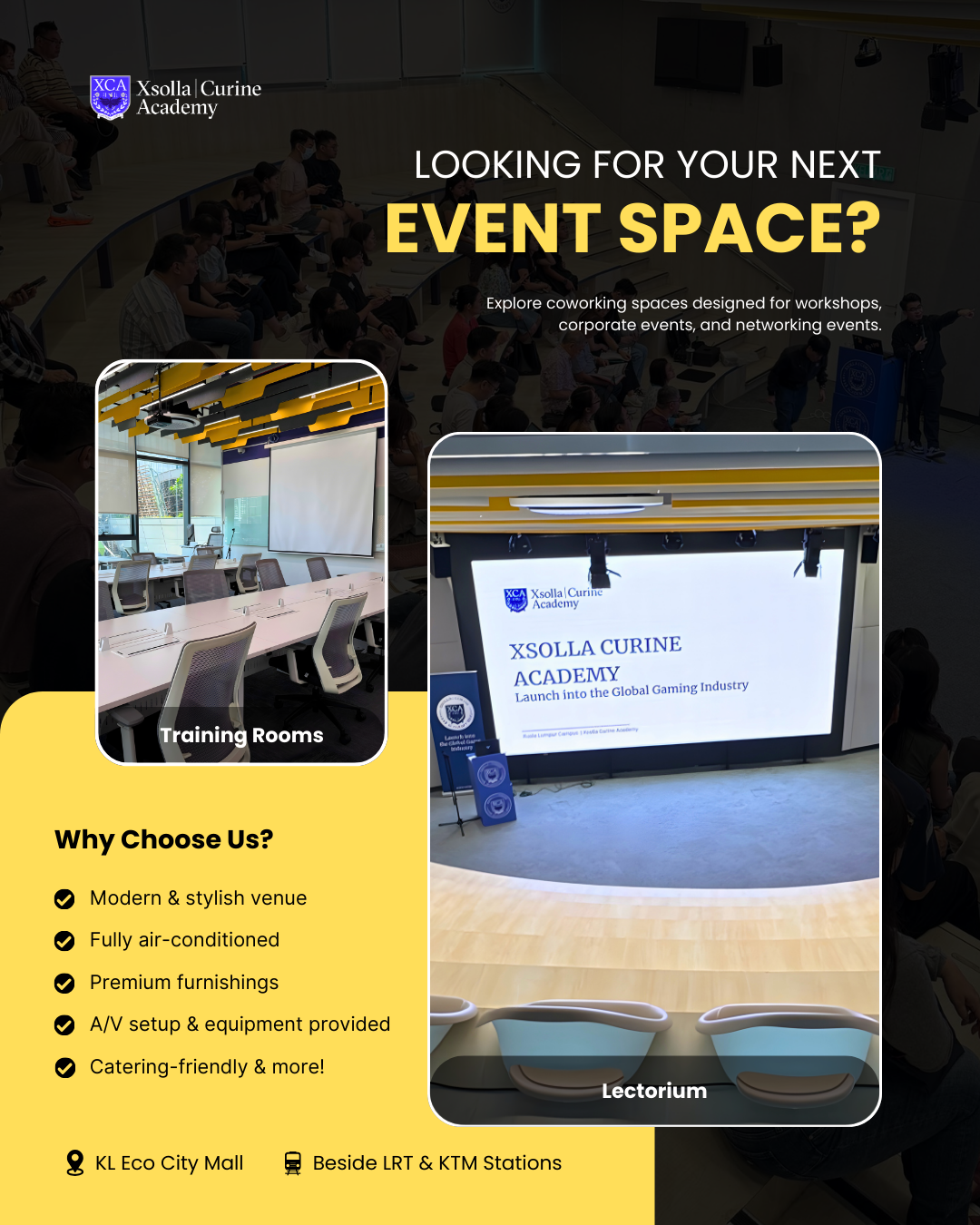 Xsolla Curine Academy Facebook ad: Event Venue