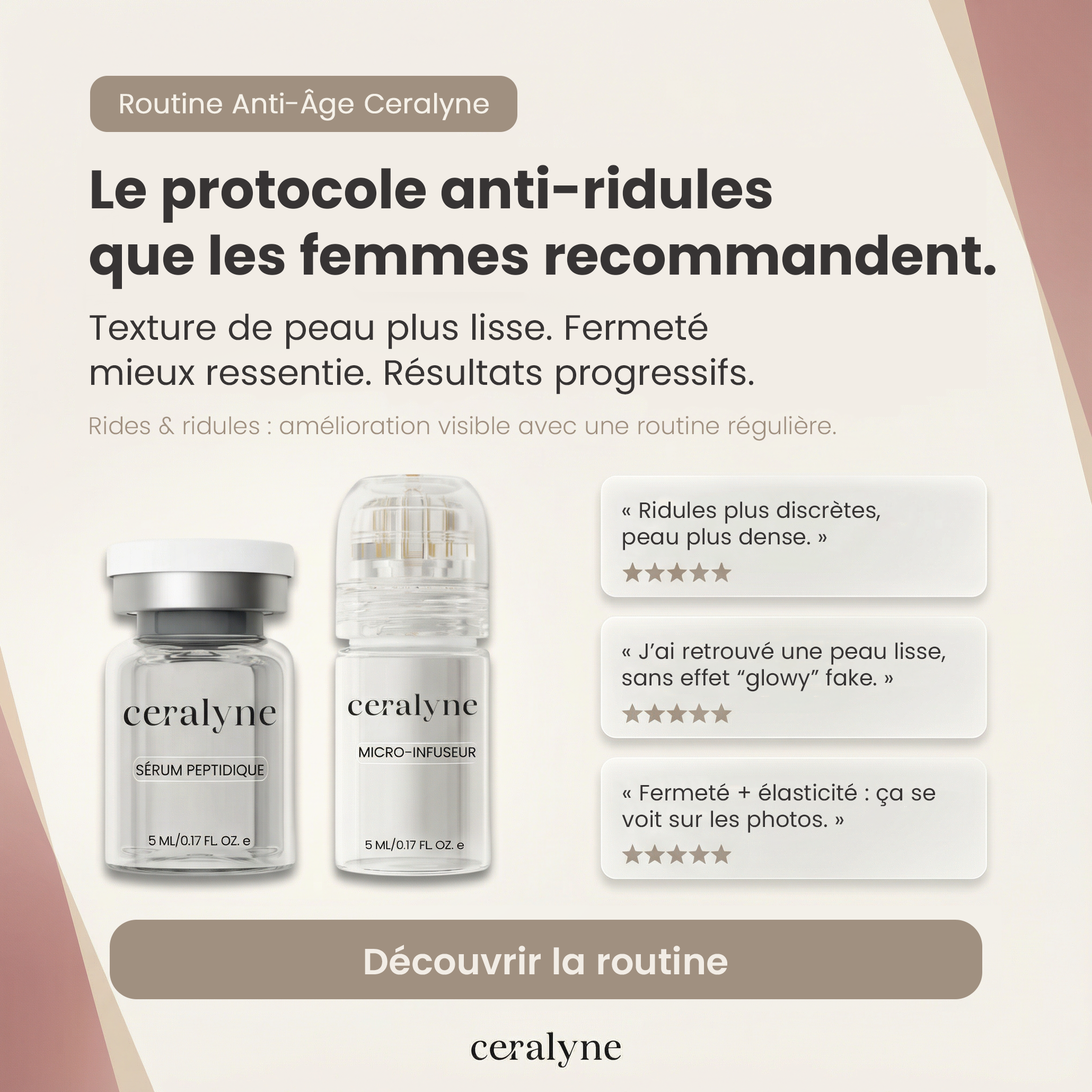Ceralyne Facebook ad: Micro-Infusion: une seconde jeunesse pour votre peau