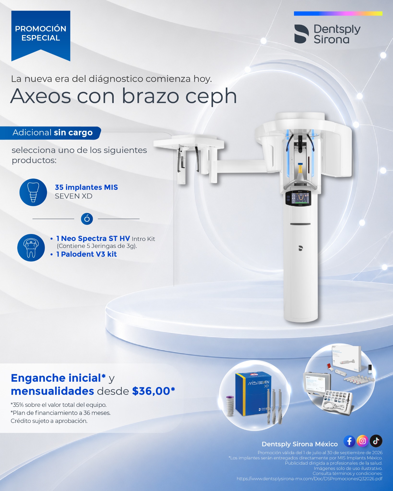 Dentsply Sirona México Facebook ad: Solicita información hoy mismo.