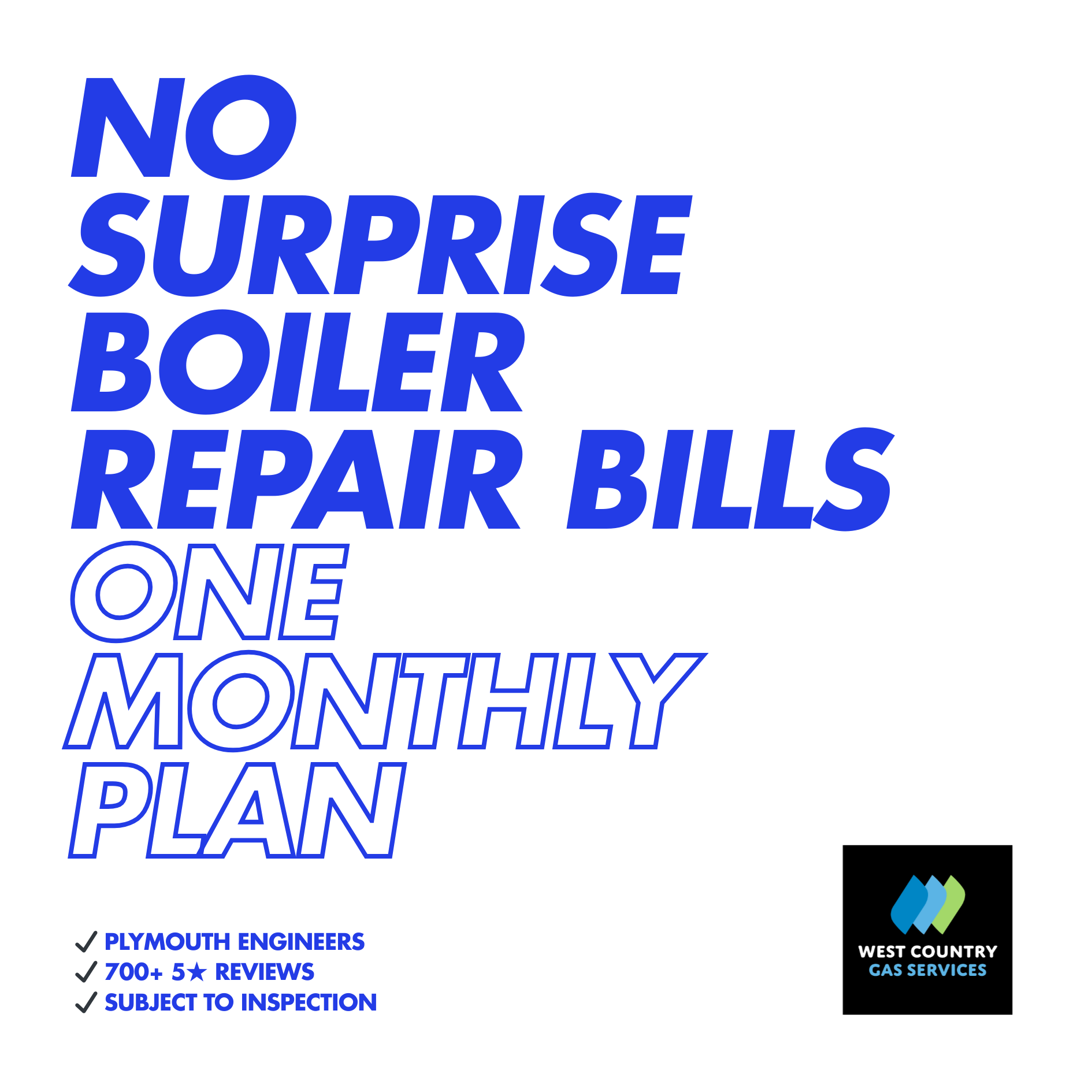 West Country Gas Services Ltd Facebook ad: Avoid Unexpected Boiler Repair Bills