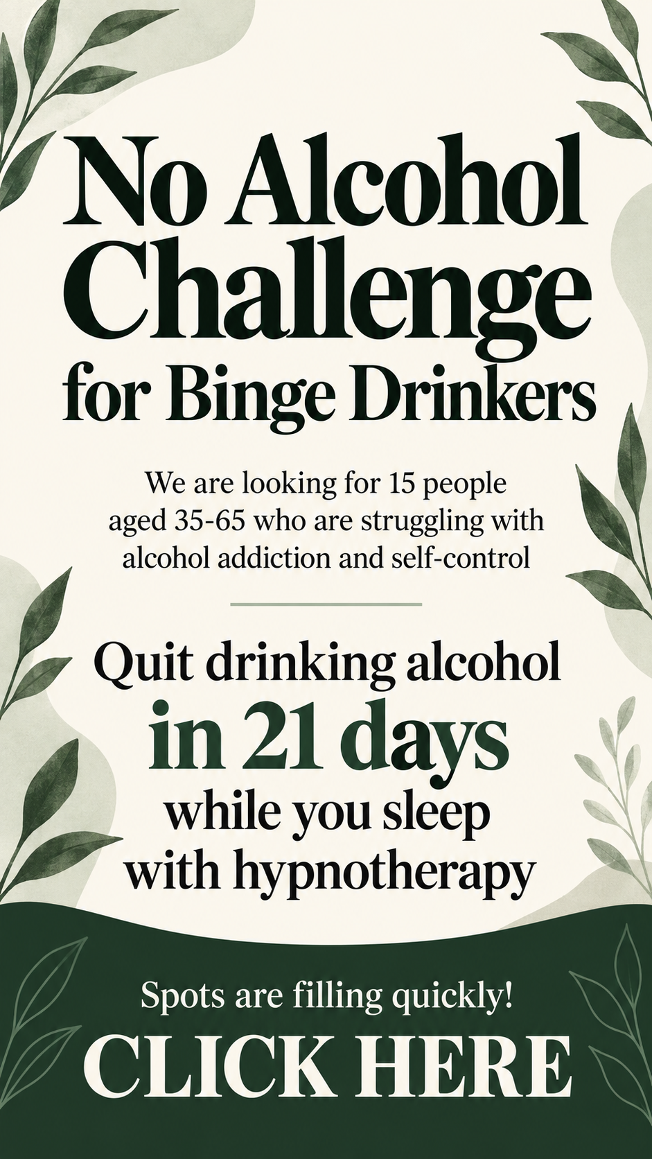 Mindful Drinking Community Facebook ad: Stop trying. Start reprogramming.