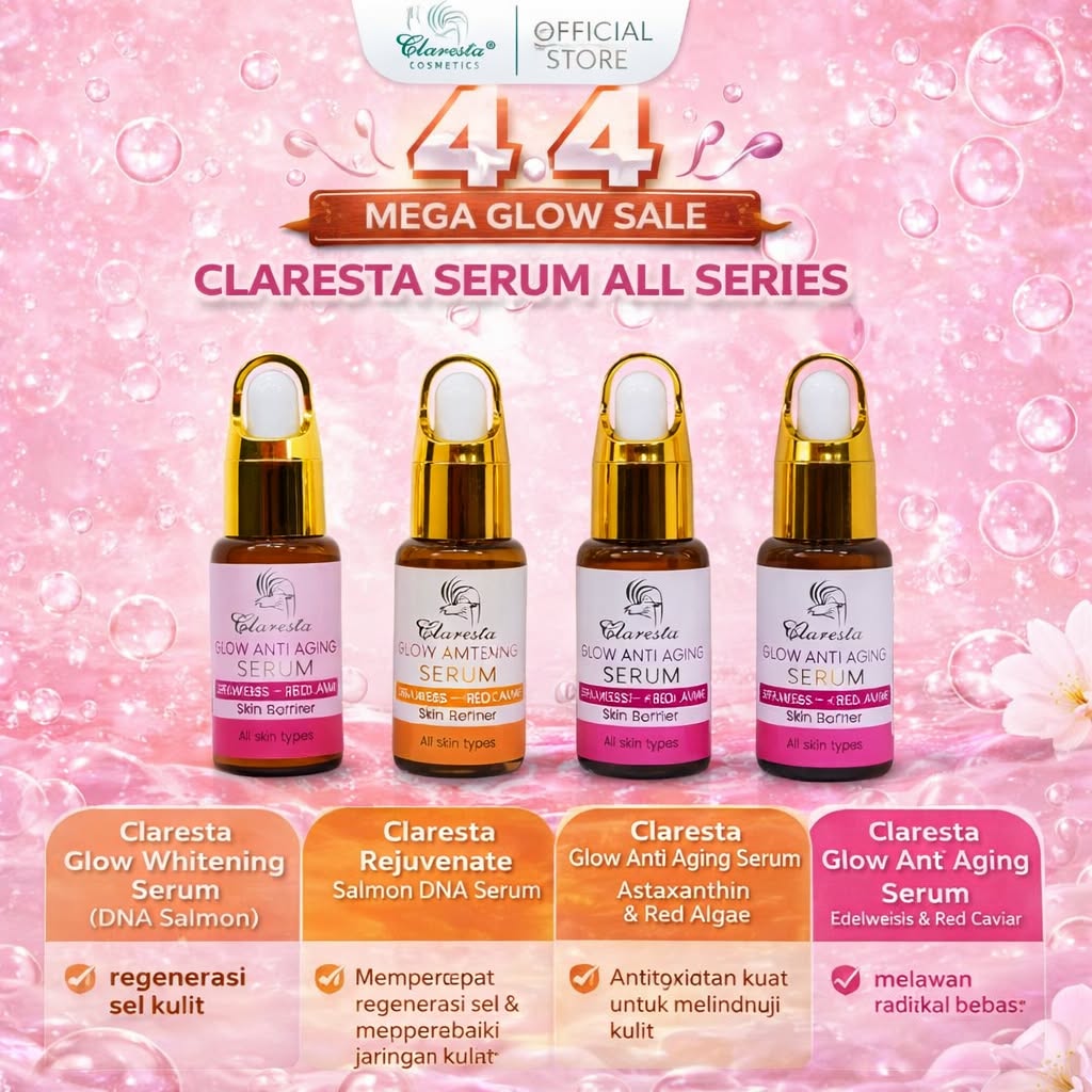 Claresta Cosmetics Indonesia Facebook ad: Disc Up To 50%