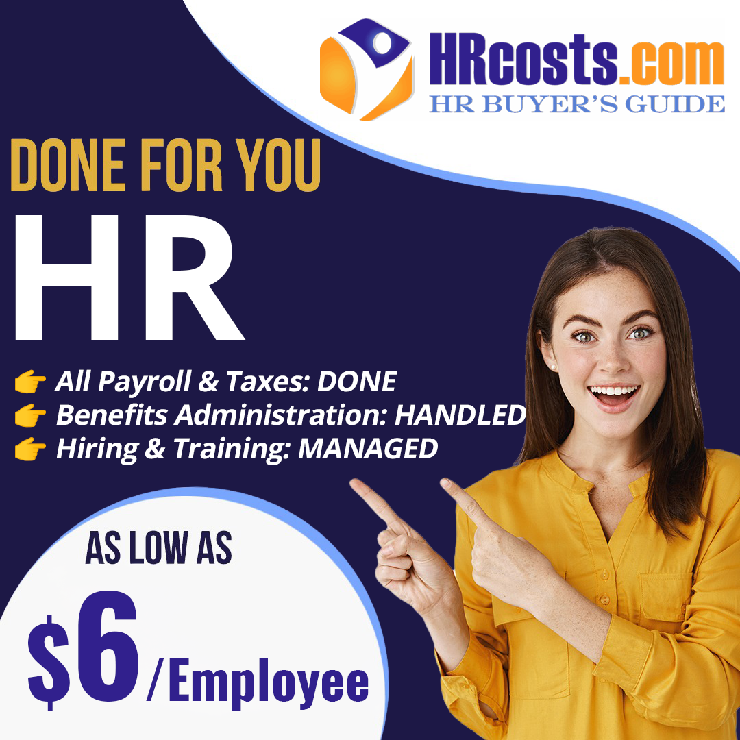 HRcosts.com Facebook ad: HR Done For You from $6/employee
